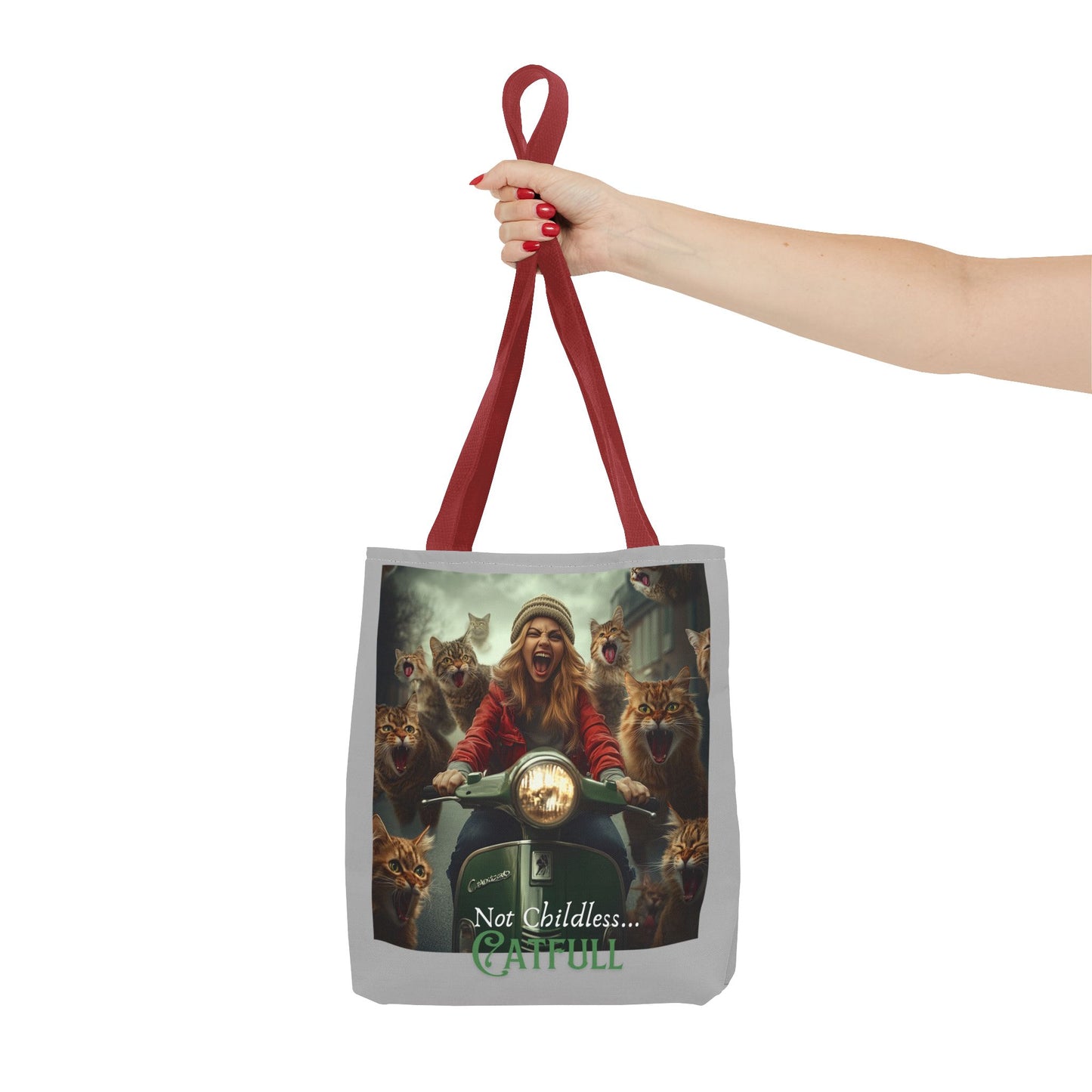 "Not Childless... Catfull" Cat Lady Tote Bag Childless Cat Lady Tote Bag (AOP)