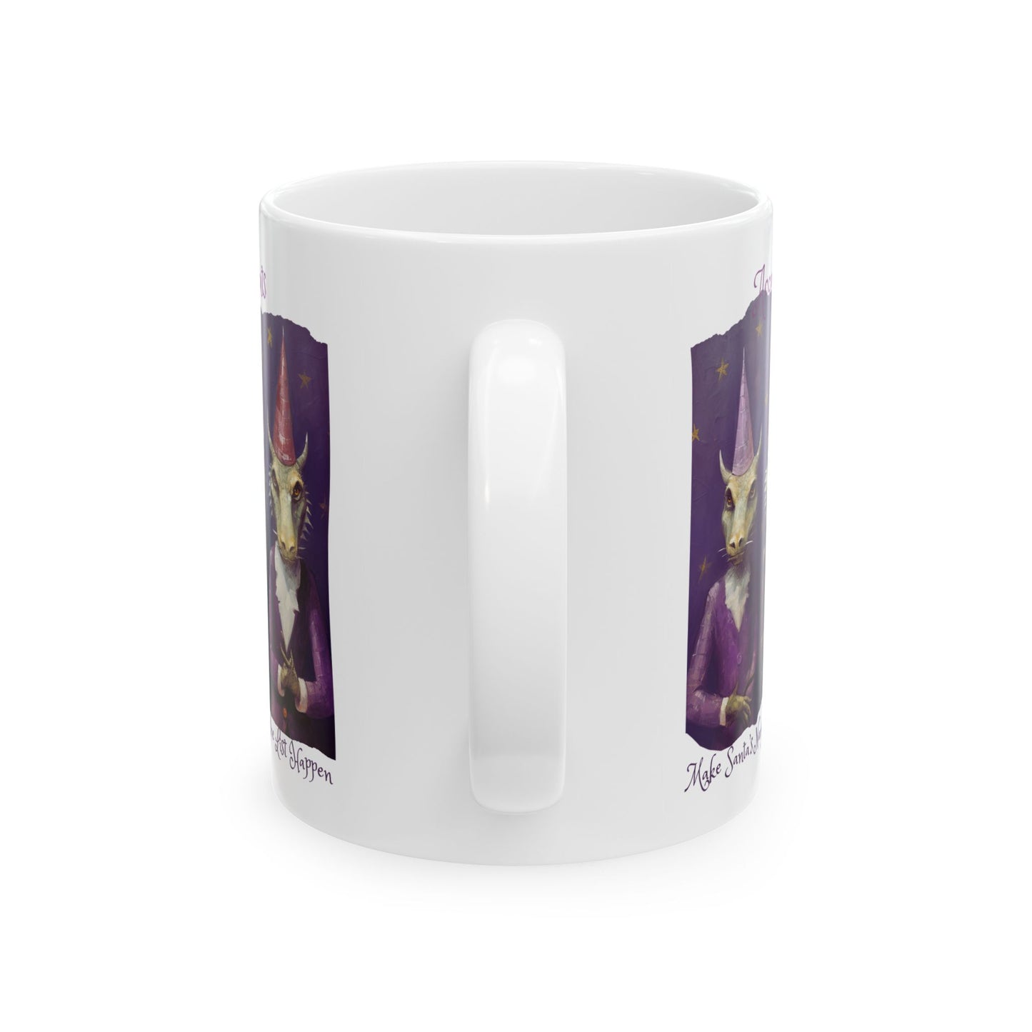 Accountant Holiday Dragon Gift Mug, "Accountants Make Santa's Naughty & Nice List Happen" Printed Art, Christmas Accountant Dragon Ceramic Mug 11oz Colorful, Bright and Cheery