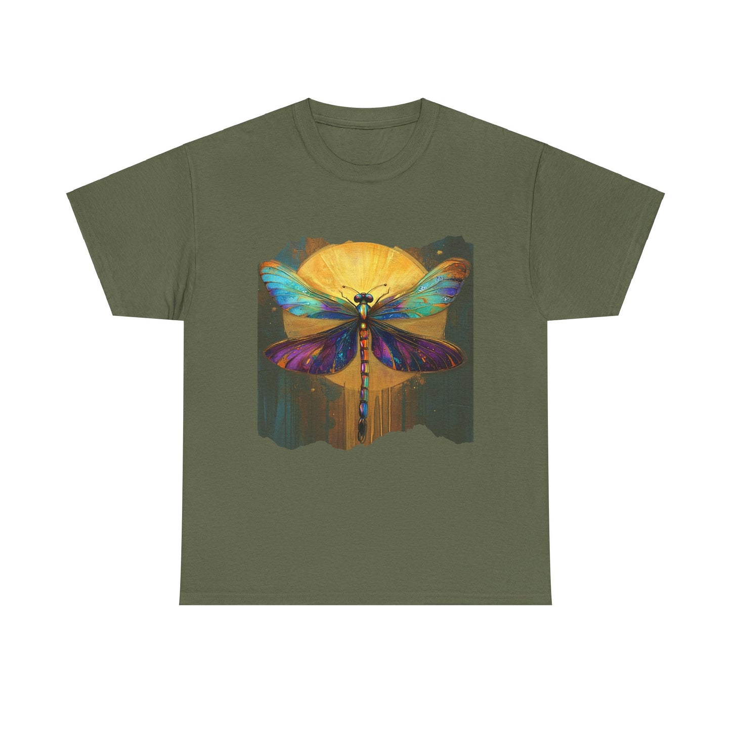 Gilded Dragonfly, (V2) Dragonfly Lover - Dragonfly Gift Unisex Heavy Cotton Tee T-Shirt