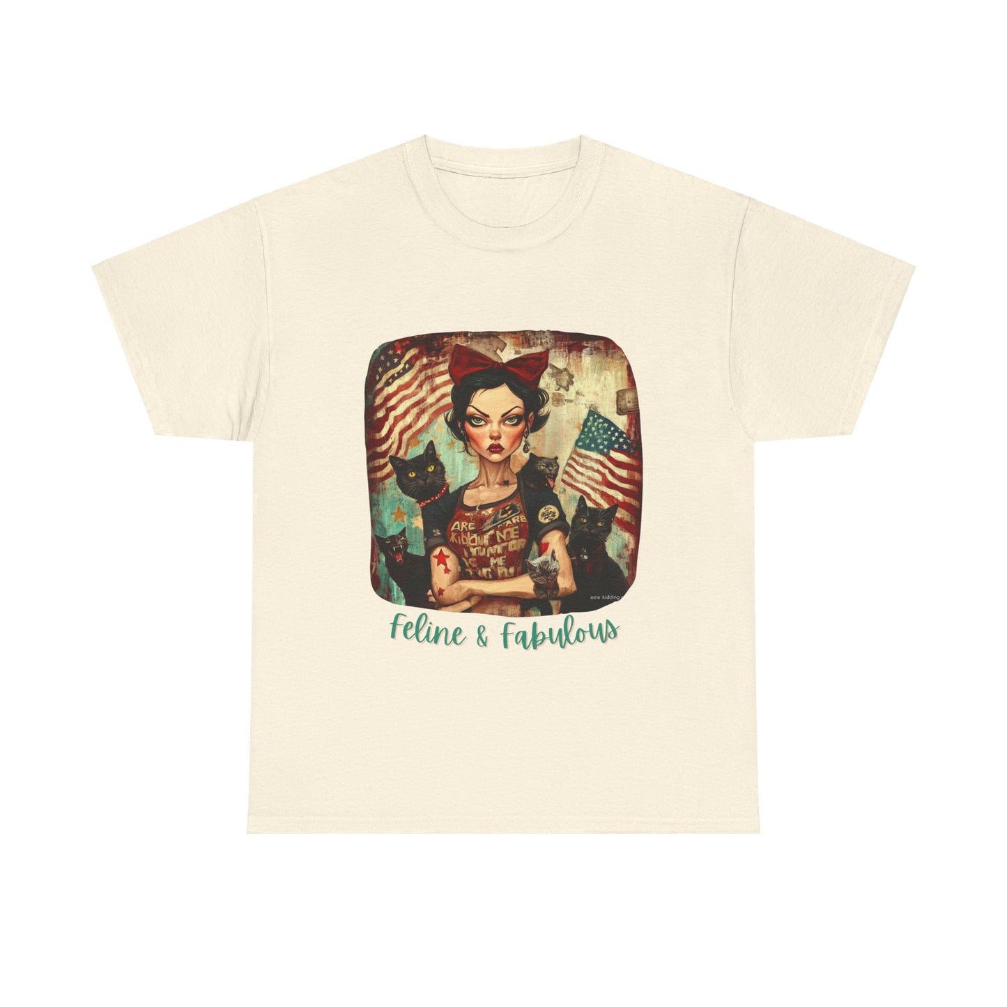 Childless Cat Lady Shirt - "Feline & Fabulous" - Say NO to Ignorance - Unisex Heavy Cotton Tee