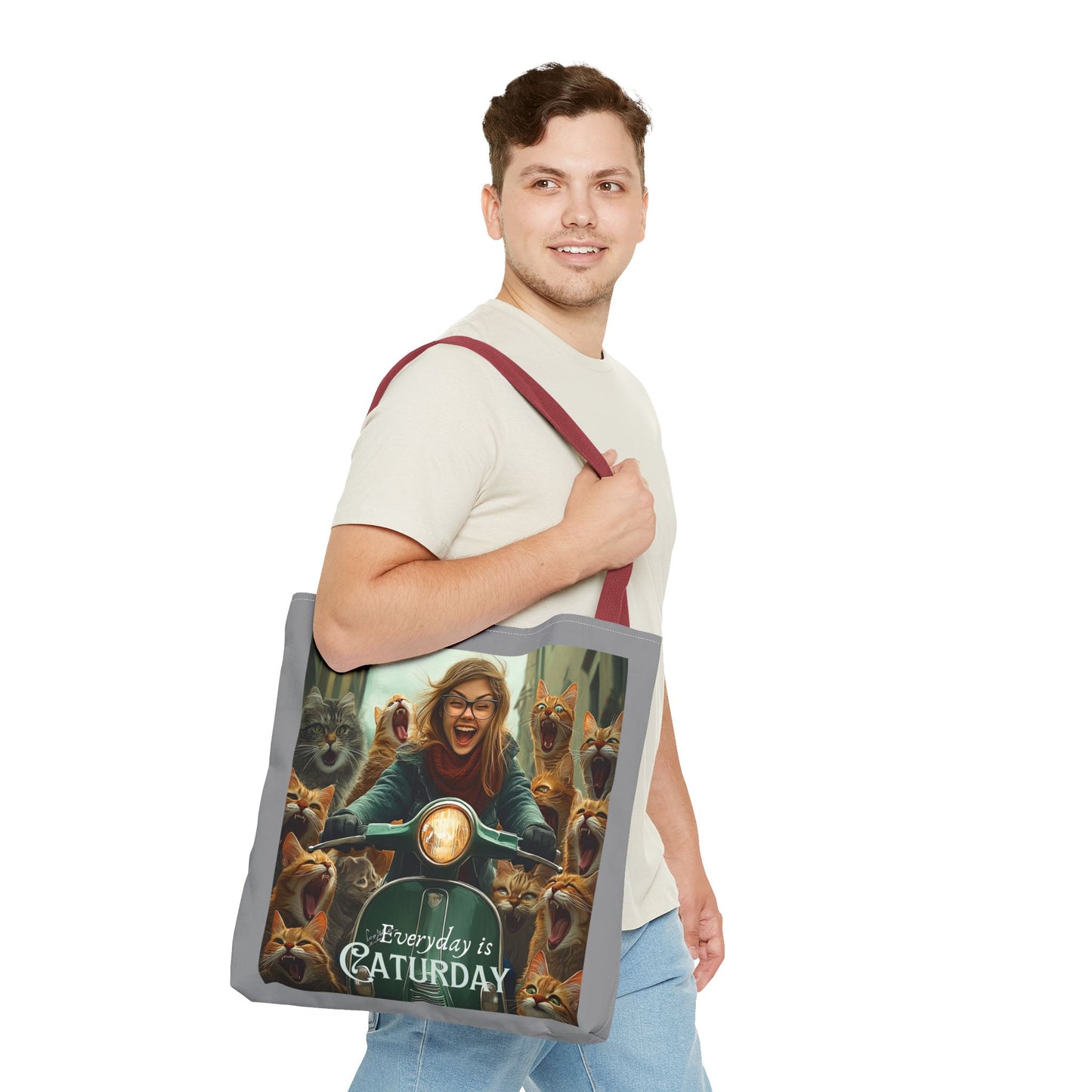 "Every Day is Caturday" Childless Cat Lady Tote Bag - Childless Cat Lady Tote Bag (AOP)