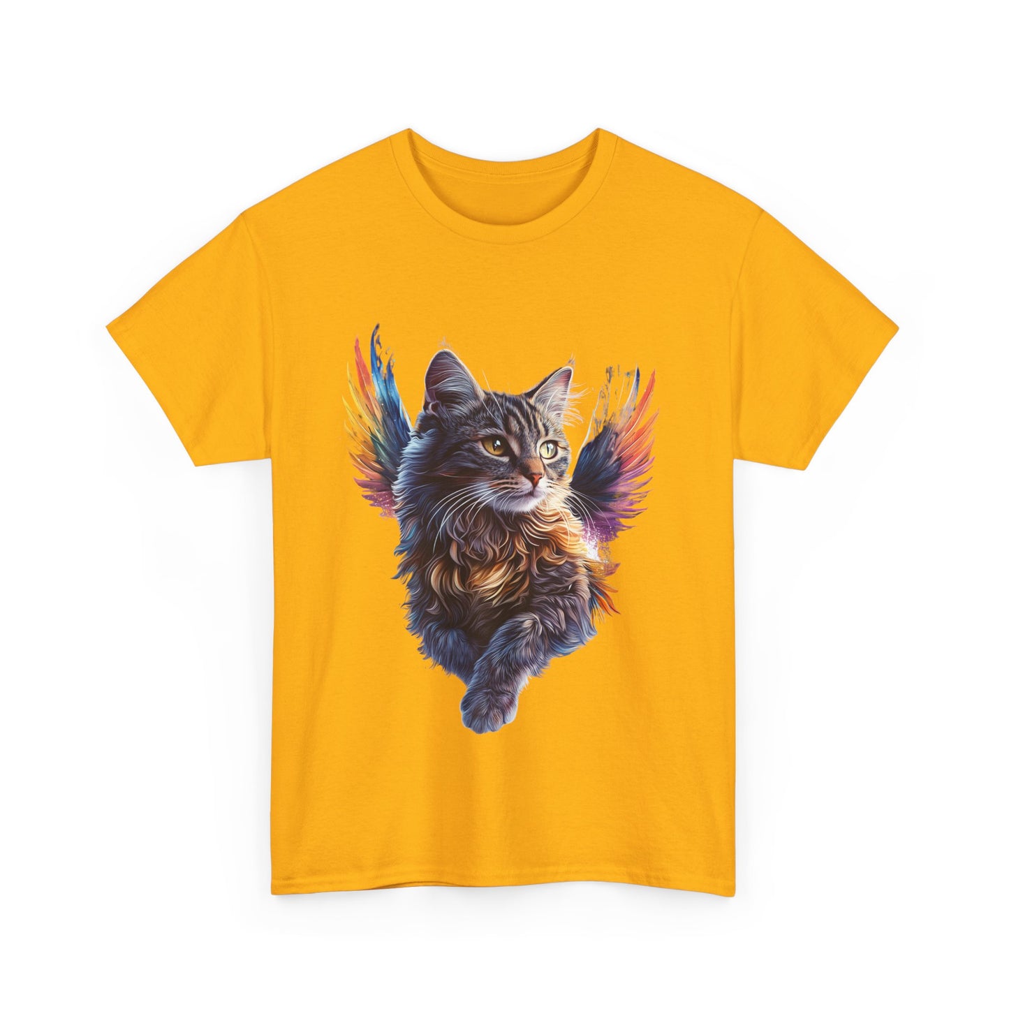 Angel Cat, Cat Memorial Cat with Angel Wings Graphic Tee- Cat Gift Unisex Heavy Cotton Tee T-Shirt