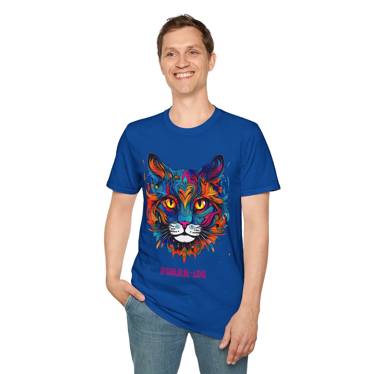 Pride - Purride Cat Shirt, Cat Lover's Christmas Gift Unisex Tee Shirt, T-Shirt Cat Lovers Gift Softstyle T-Shirt Tee Teeshirt LGBTQ+ Gift