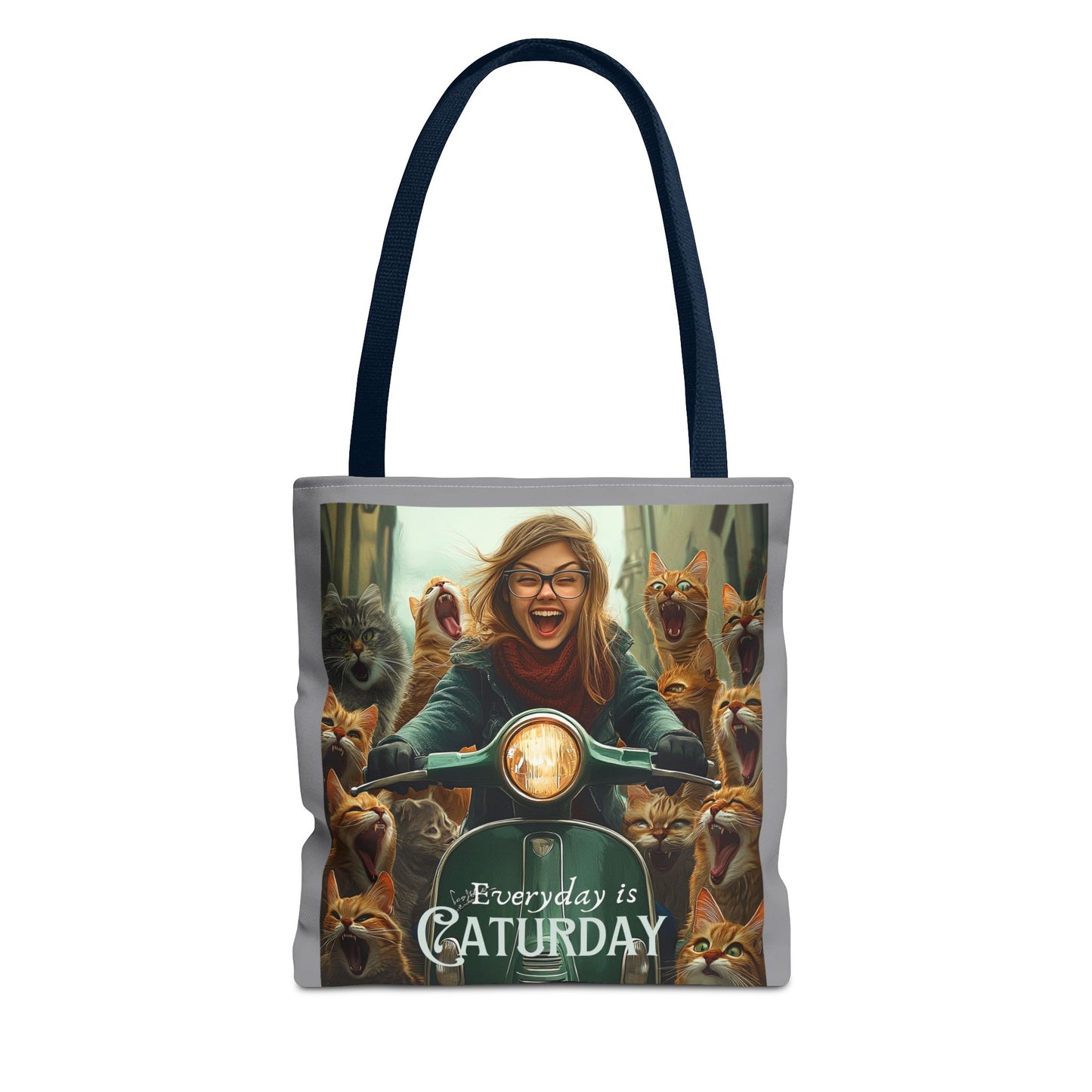 "Every Day is Caturday" Childless Cat Lady Tote Bag - Childless Cat Lady Tote Bag (AOP)