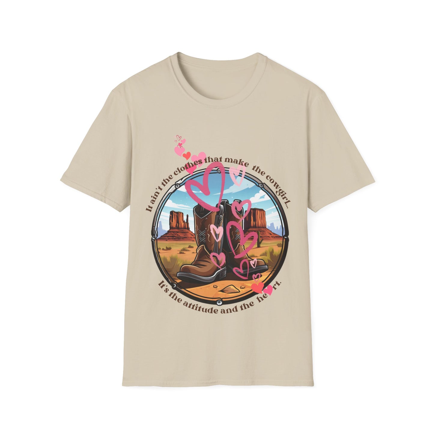 Cowgirl Heart Shirt, T-Shirt, Softstyle Unisex GraphicTee Shirt - Cowgirls Gear Southern Style, Southern Gift Shirt Cow Girl Attitude