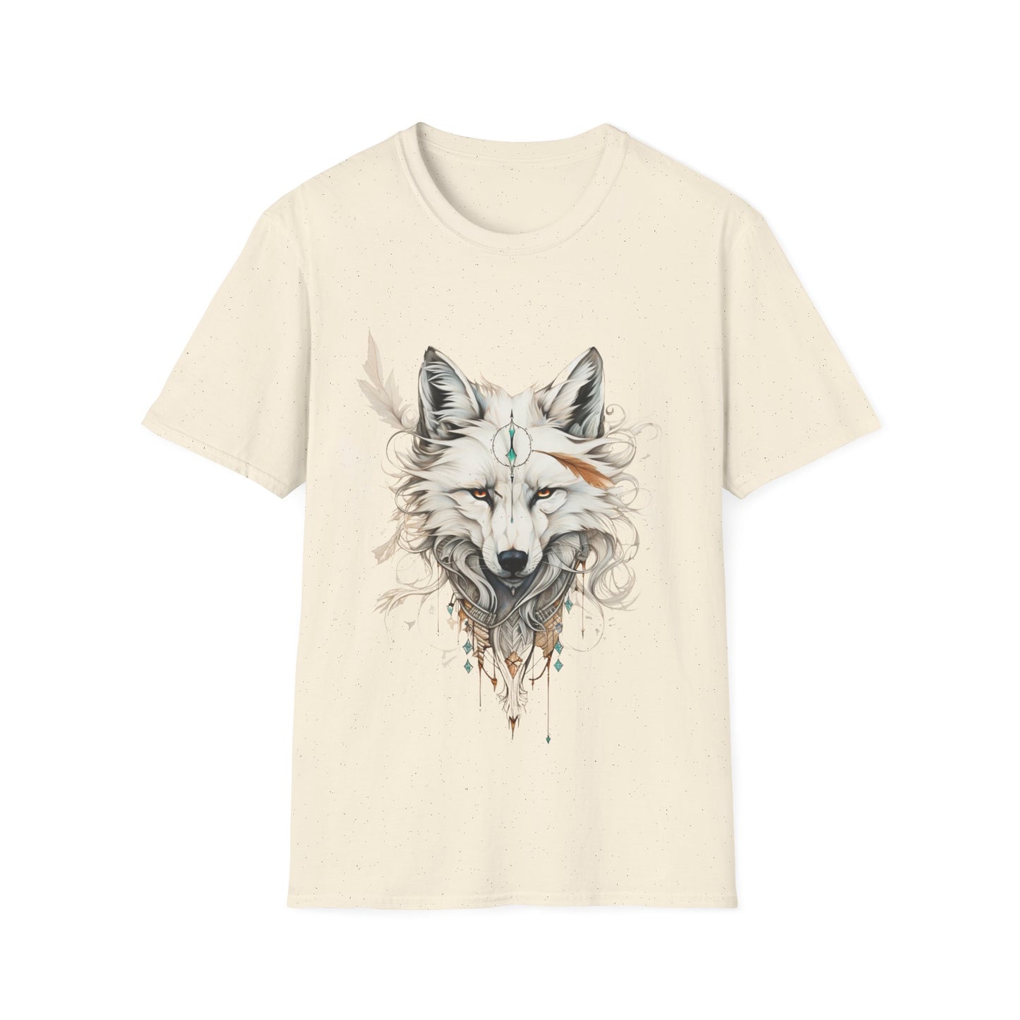 White Snow Fox Shirt, Fox Lover's Gift, Unisex Tee Shirt, T-Shirt Fox Totem Spirit Medicine Softstyle T-Shirt Tee Teeshirt White Fox
