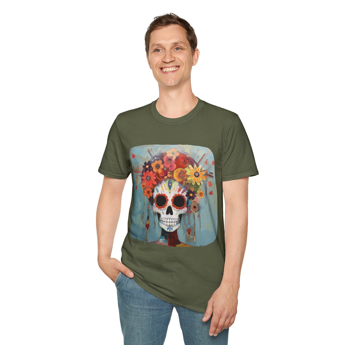 Mictecacihuatl Dia De Los Muertos Candy Skull Shirt, Teeshirt, Unisex Softstyle T-Shirt Mens Womans