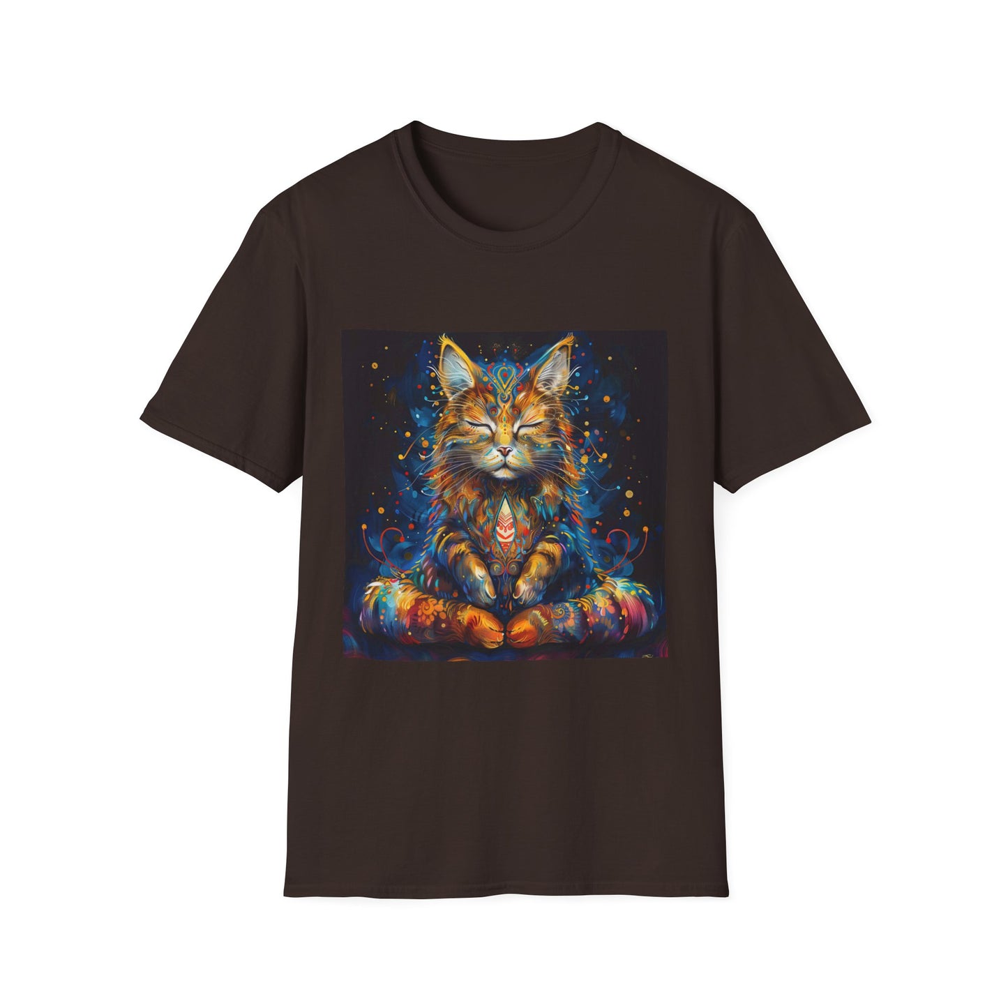 Zen Cat, Chill - Meditating Cat Shirt, Cat Lover's Graphic Tee Graphic Unisex T- Shirt, T-Shirt Cat Lovers Gift Softstyle T-Shirt Tee Teeshirt Stylized Cat