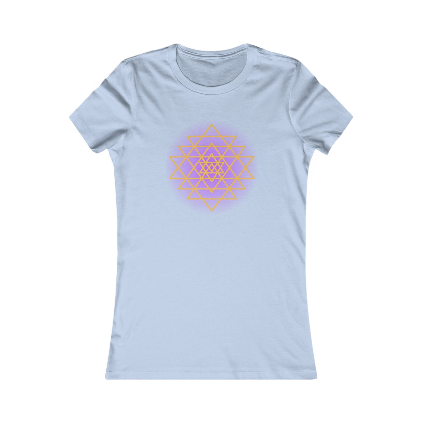 Sacred Geometry Sri Yantra -Purple Glow - Shree Yantra, Shri Chakra, Nava Chakra Shirt, Yoga Tees, Yoga Graphic T-shirt, Ladies Cut Graphic Tees