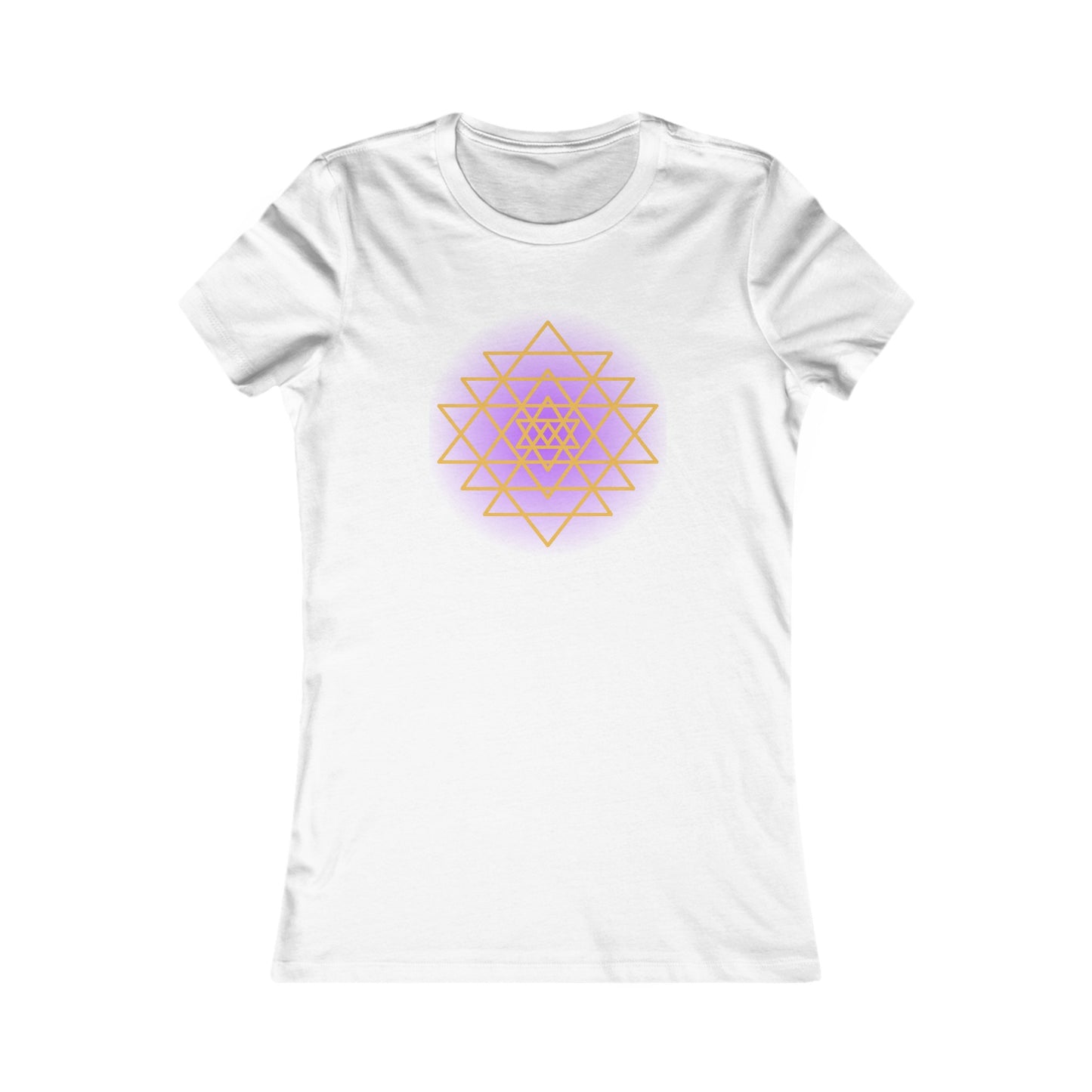 Sacred Geometry Sri Yantra -Purple Glow - Shree Yantra, Shri Chakra, Nava Chakra Shirt, Yoga Tees, Yoga Graphic T-shirt, Ladies Cut Graphic Tees