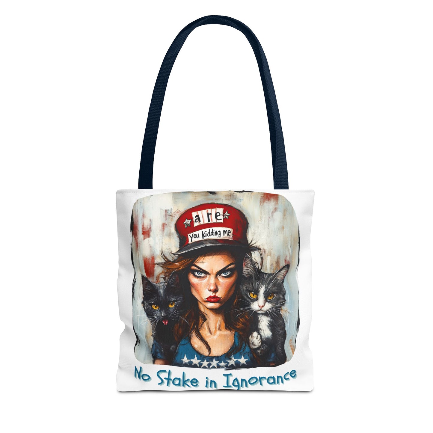 "No Stake In Ignorance" Childless Cat Lady - Childless Cat Lady Tote Bag (AOP)