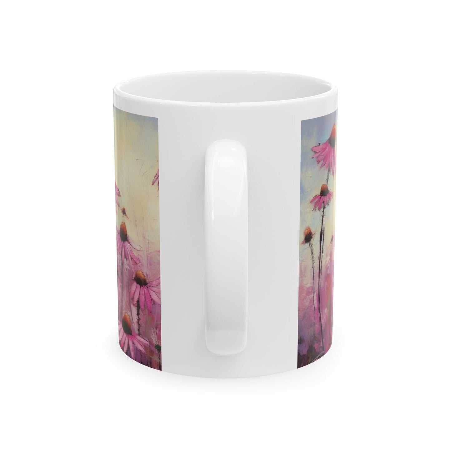 Purple Cone Flower, Echinacea Garden, flower Garden Mug, Printed Ceramic Mug 11oz Colorful