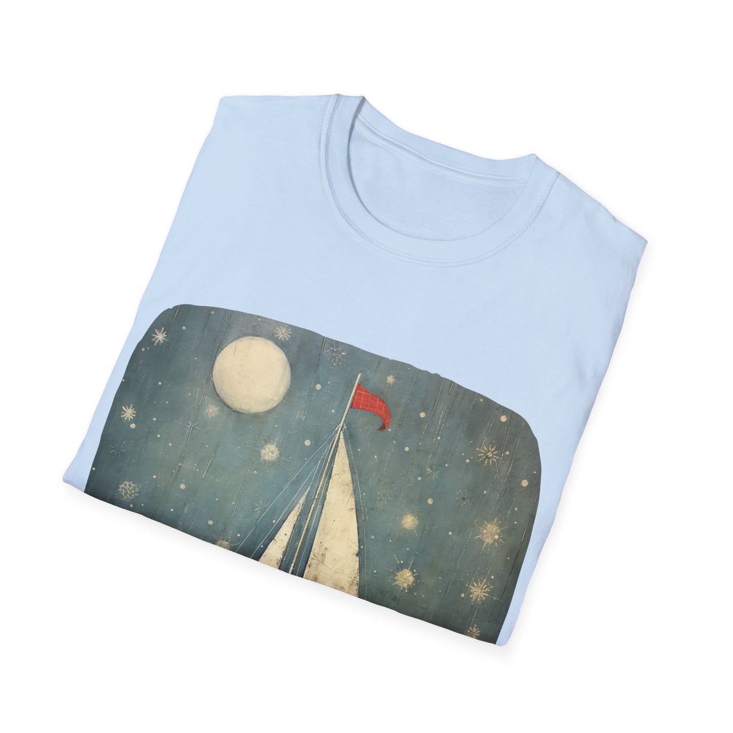Christmas Nautical, Sailing Lover's Christmas Gift Unisex Tee Shirt, T-Shirt Sailing Gift Softstyle T-Shirt Tee Teeshirt Nautical Florida