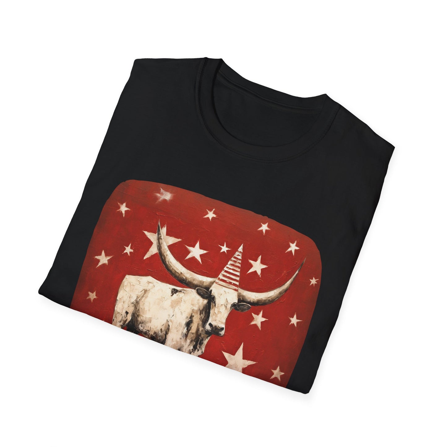 "Y'all Have a Merry Christmas" Southern Christmas Greeting, Longhorn Cattle Rodeo Shirt, Longhorn Cattle Texas Oklahoma Gift Unisex Tee Shirt, T-Shirt Graphic Tee T-Shirt