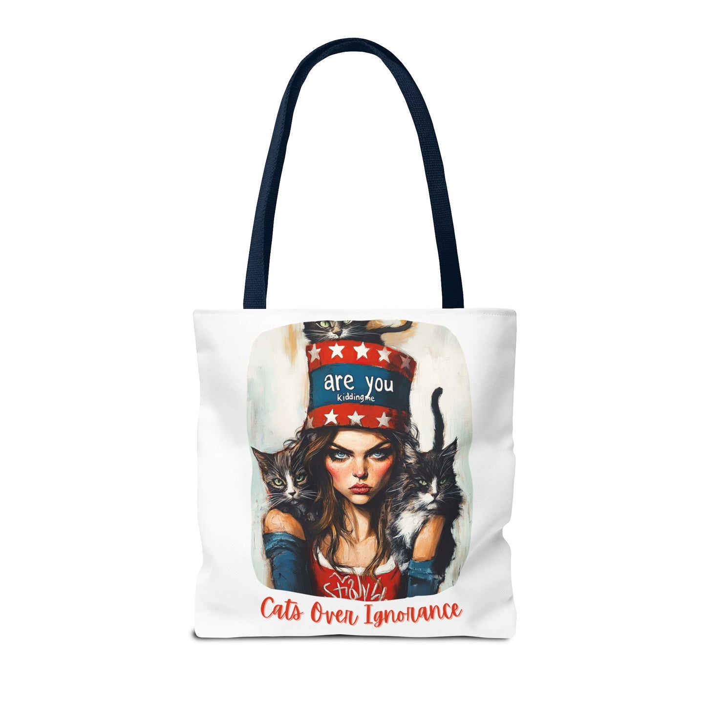 "Cats Over Ignorance" Childless Cat Lady Tote Bag (AOP)