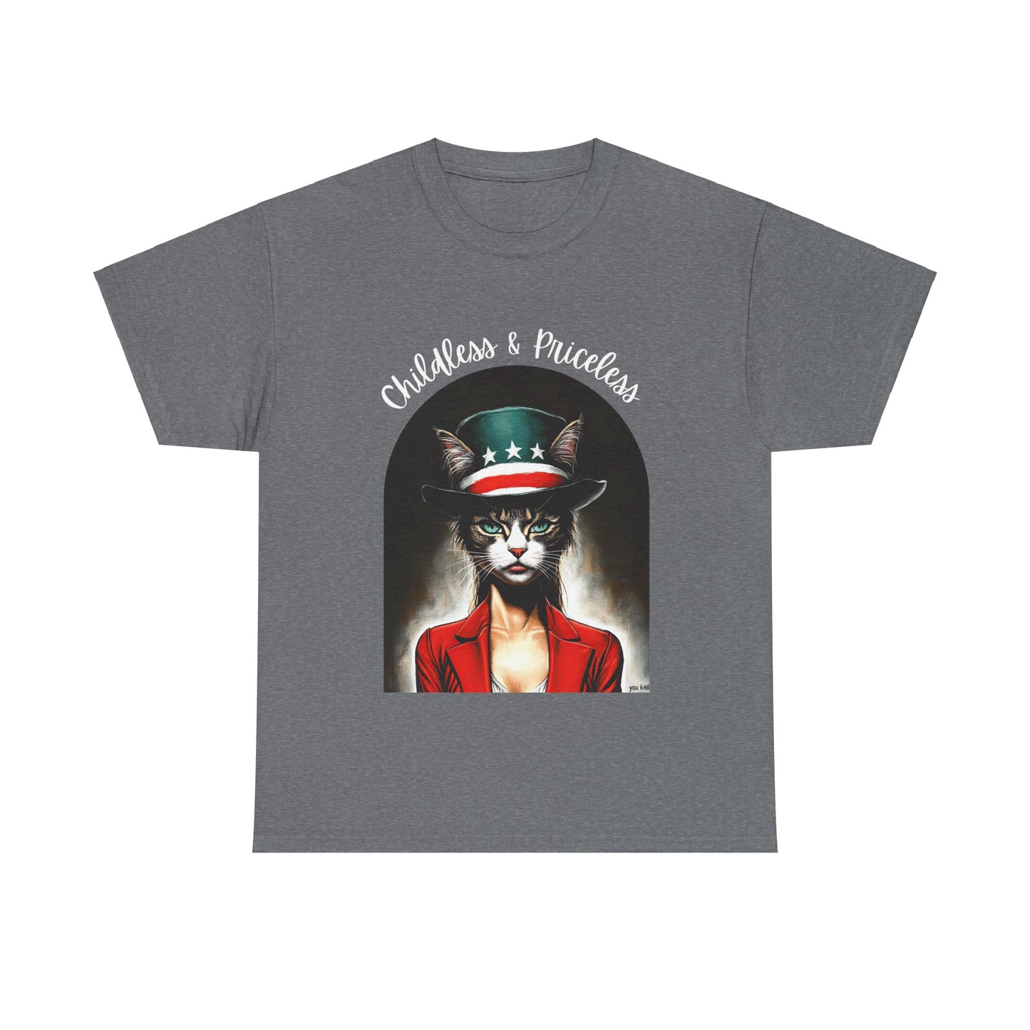 Childless Cat Lady Shirt - "Childless and Priceless" -Unisex Heavy Cotton Tee