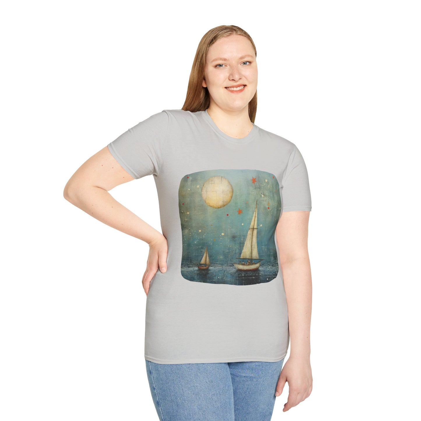 Nautical, Sailing Lover's Peaceful Seas Unisex Tee Shirt, T-Shirt Sailing Gift Softstyle T-Shirt Tee Teeshirt Nautical Florida Gift