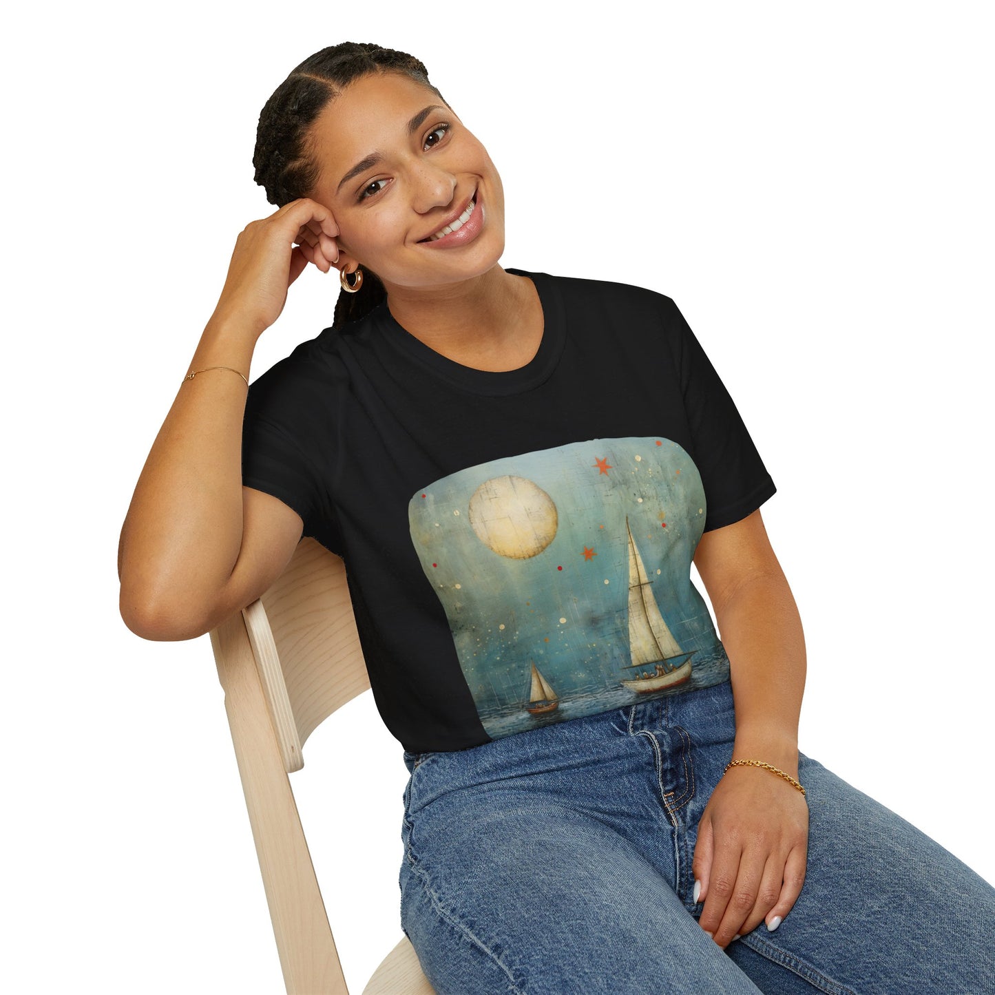 Nautical, Sailing Lover's Peaceful Seas Unisex Tee Shirt, T-Shirt Sailing Gift Softstyle T-Shirt Tee Teeshirt Nautical Florida Gift