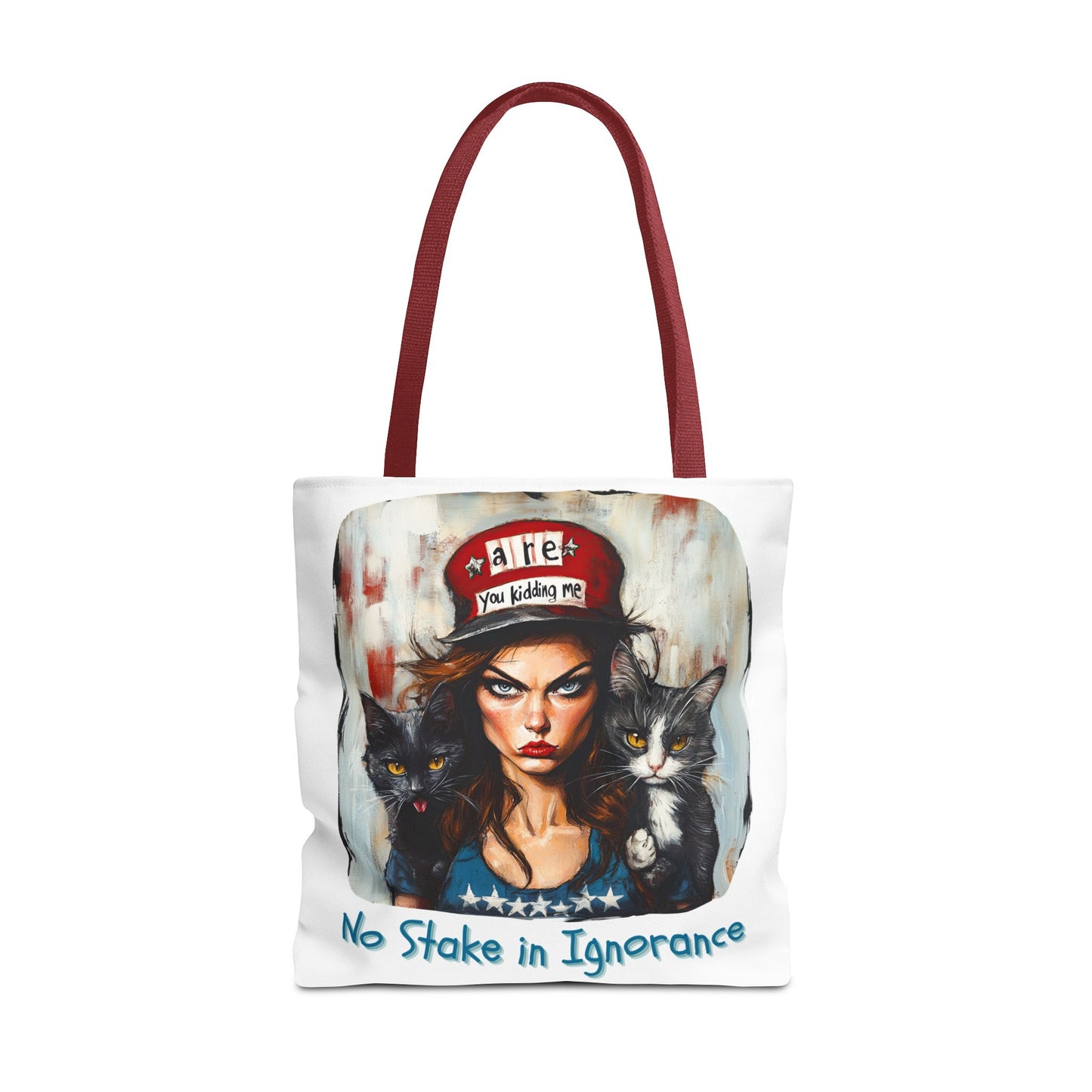 "No Stake In Ignorance" Childless Cat Lady - Childless Cat Lady Tote Bag (AOP)