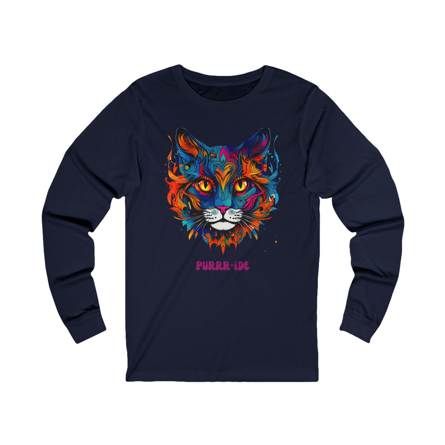 Pride Cats - Purr- ide Cat Shirt Cat Lover's Pride Colors Christmas Gift Unisex Jersey Long Sleeve Tee Shirt, T-Shirt, Exotic Cat