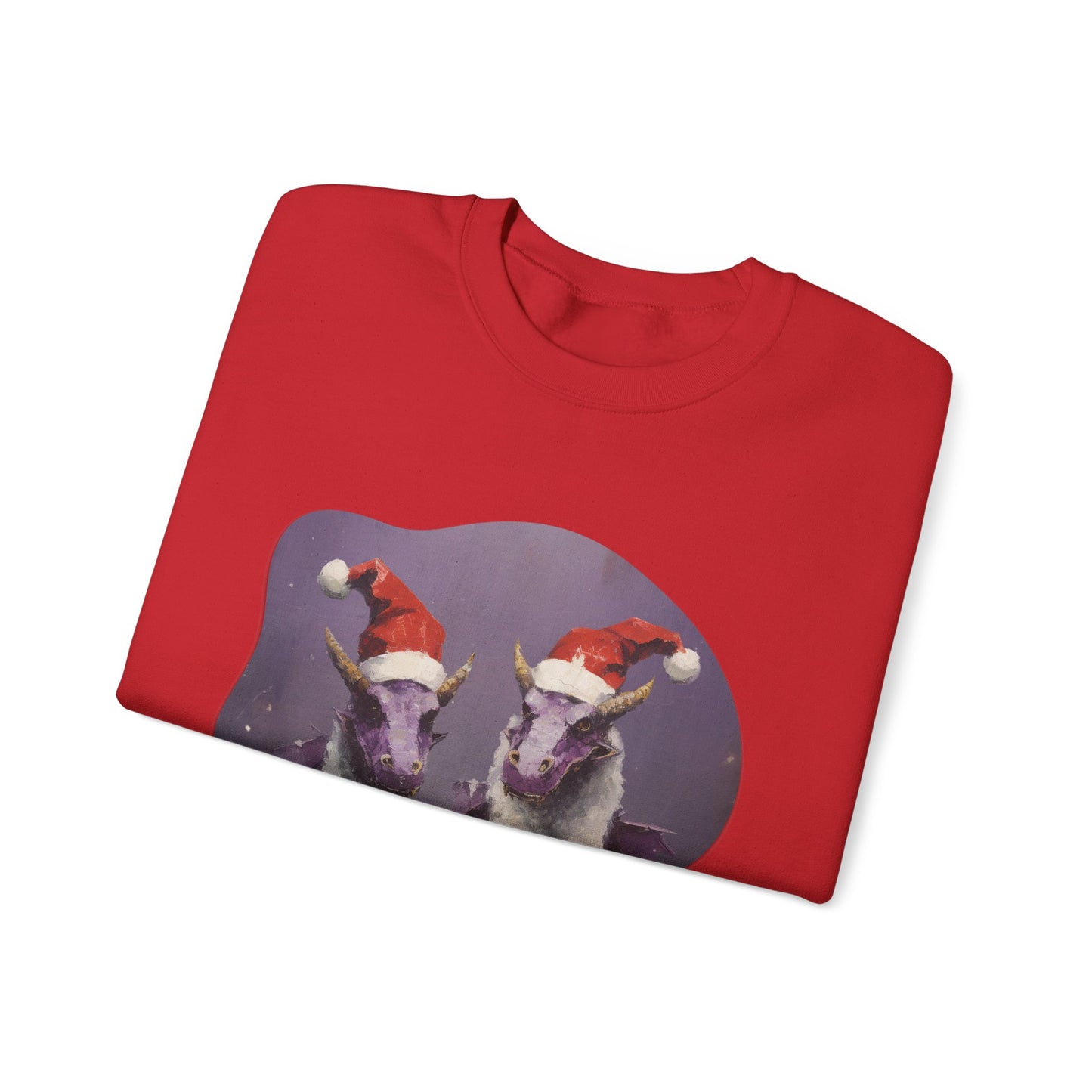 Christmas Dragons, Holiday Dragons with Santa Hat, Gift Shirt Dragon Gifts, Holiday Cheer Shirt, Unisex sweatshirt