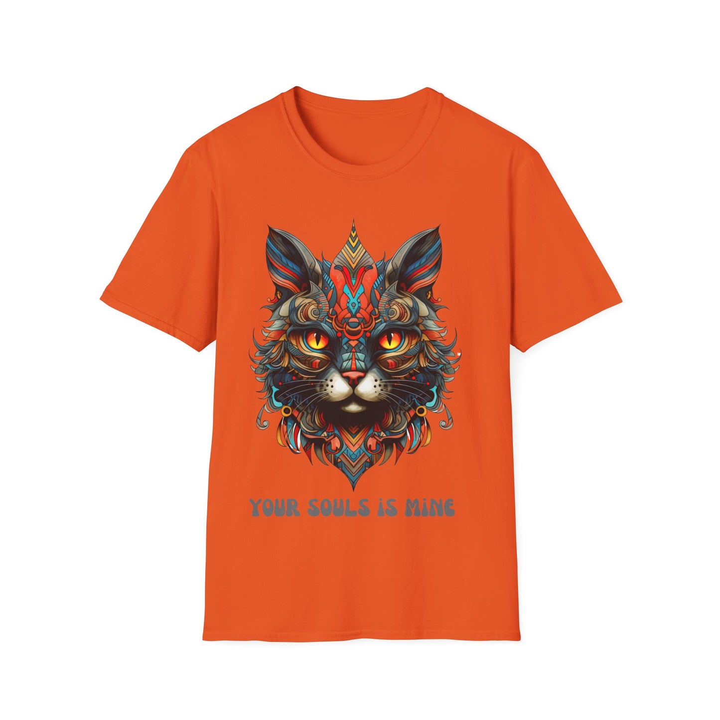 Your Soul is Mine Cat Lover's Unisex Tee Shirt, T-Shirt Cat Lovers Gift Softstyle T-Shirt Tee Teeshirt Stylized Exotic Cat