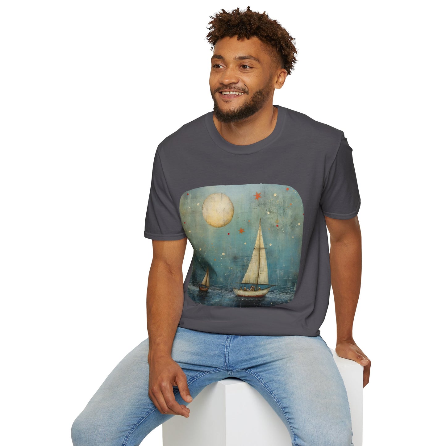 Nautical, Sailing Lover's Peaceful Seas Unisex Tee Shirt, T-Shirt Sailing Gift Softstyle T-Shirt Tee Teeshirt Nautical Florida Gift
