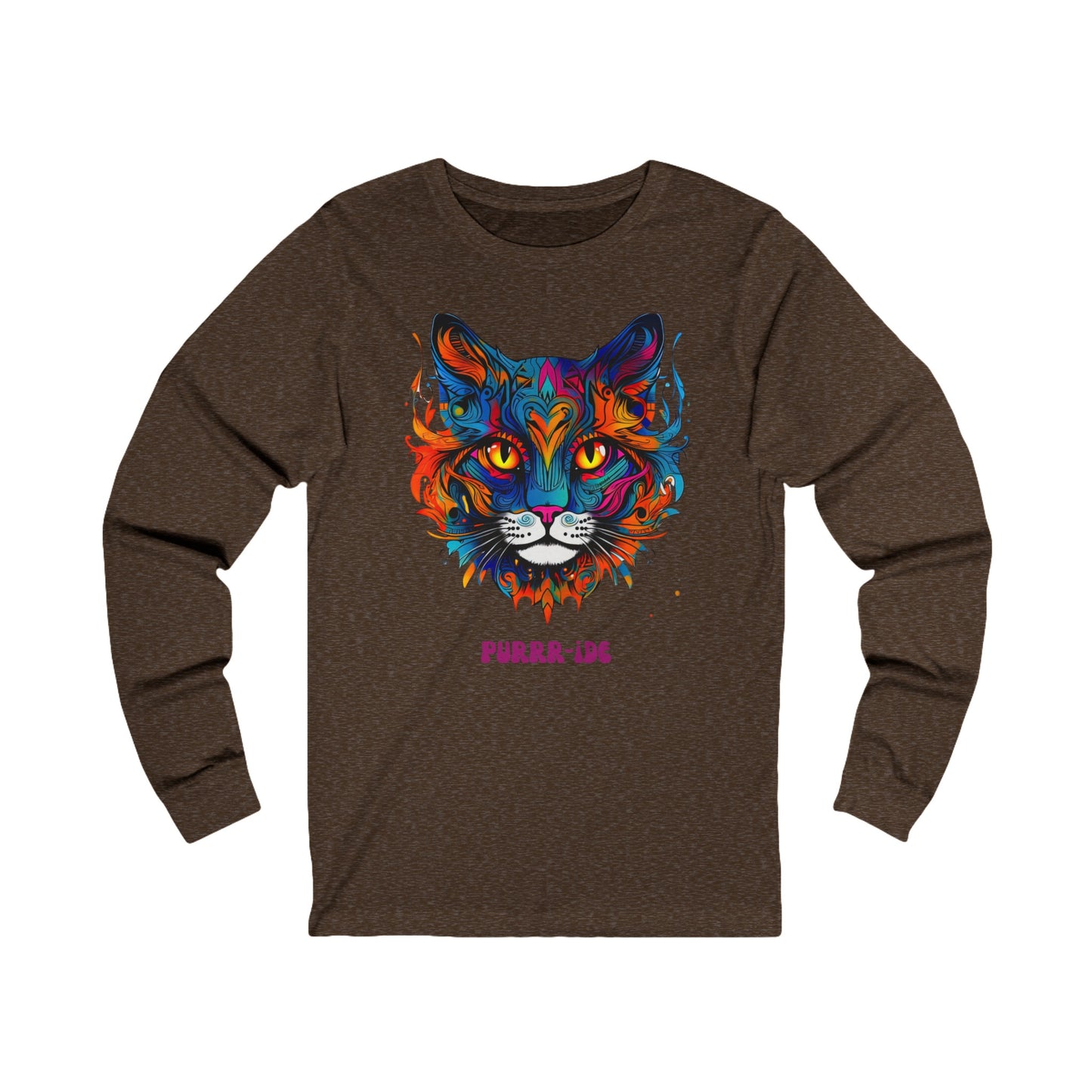 Pride Cats - Purr- ide Cat Shirt Cat Lover's Pride Colors Christmas Gift Unisex Jersey Long Sleeve Tee Shirt, T-Shirt, Exotic Cat