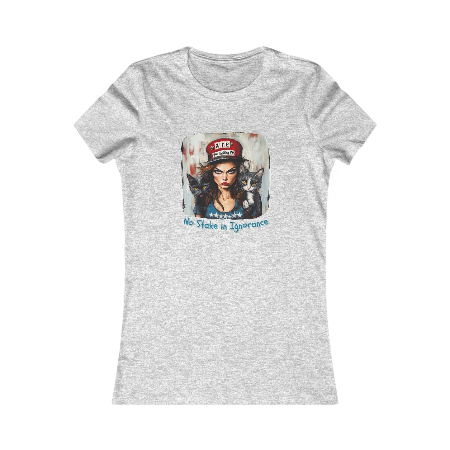 Childless Cat Lady Shirt - "No Stake in Ignorance" - , Ladies Cut T's,