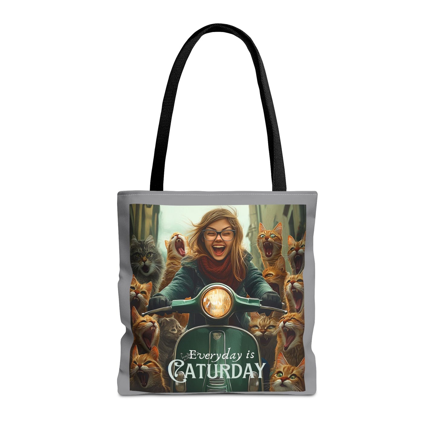 "Every Day is Caturday" Childless Cat Lady Tote Bag - Childless Cat Lady Tote Bag (AOP)