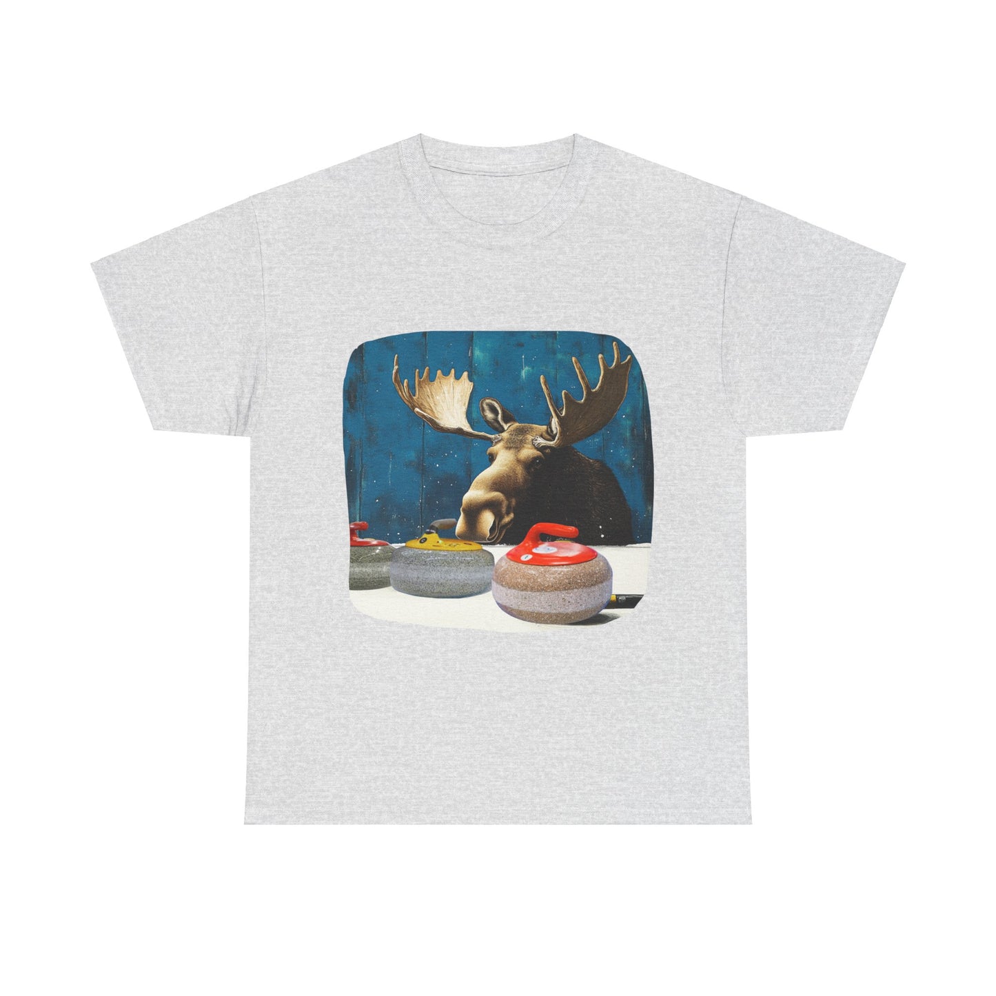 Moose Curling Champion - Moose Lover Unisex Heavy Cotton Tee T-Shirt