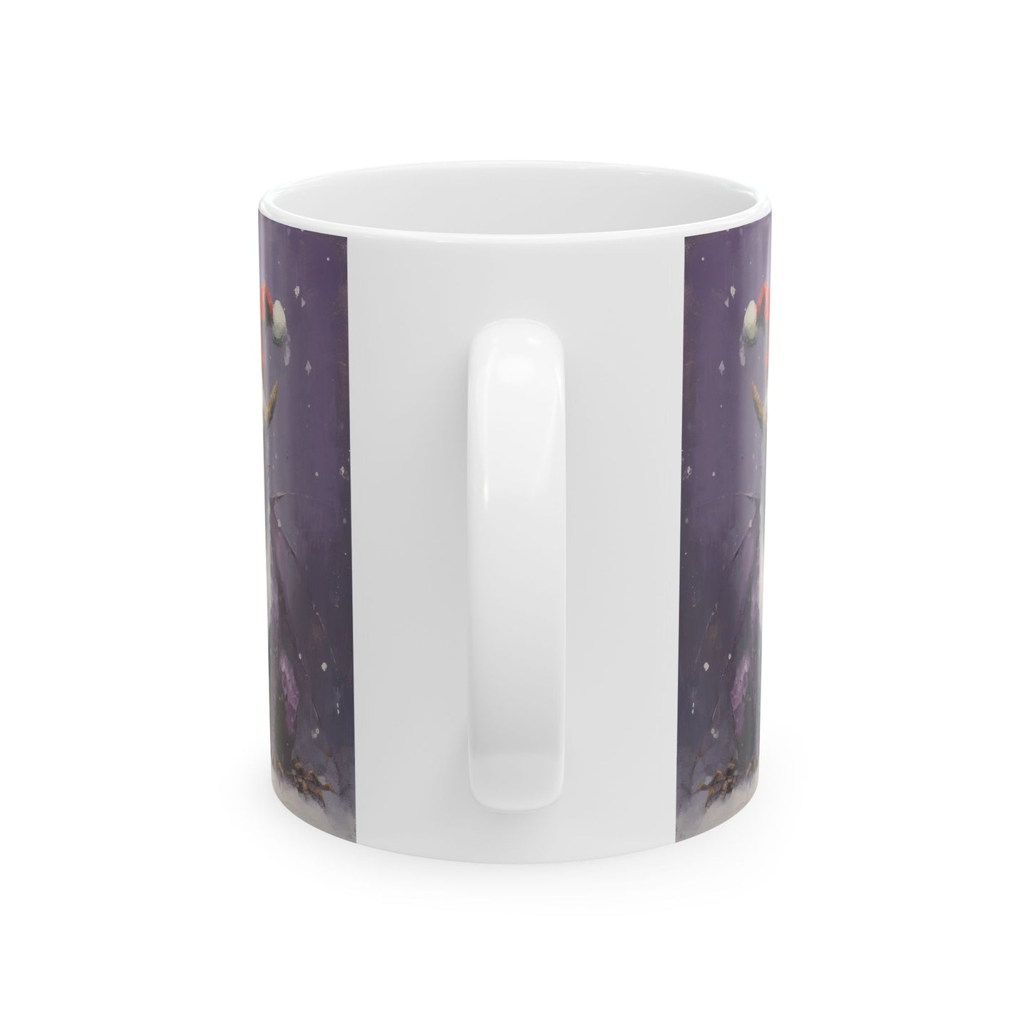 Purple Christmas Dragons Mug, Magical Dragon Christmas Gift - Printed Art, Christmas Family Ceramic Mug 11oz Colorful Kids Dragon in Santa