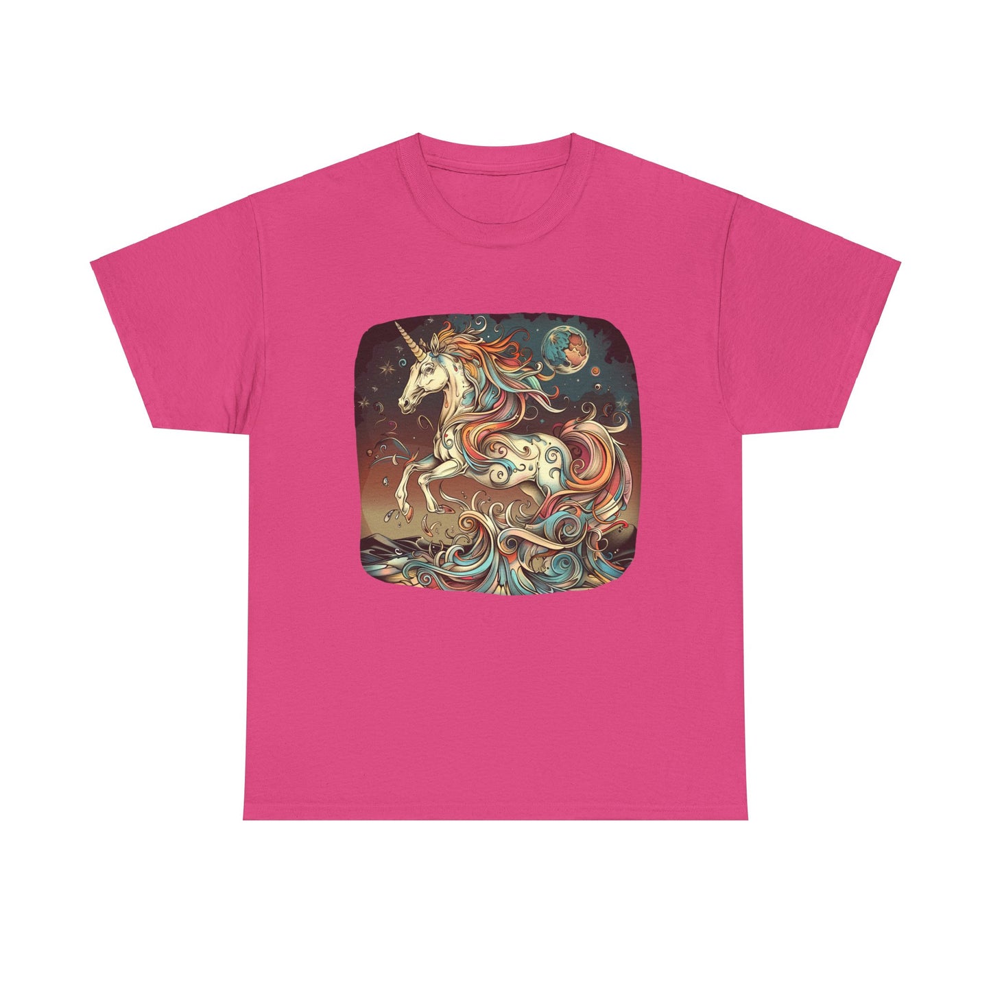 Beach Vibes Unicorn - Unicorn Lovers Graphic Tee Unisex Heavy Cotton Tee T-Shirt