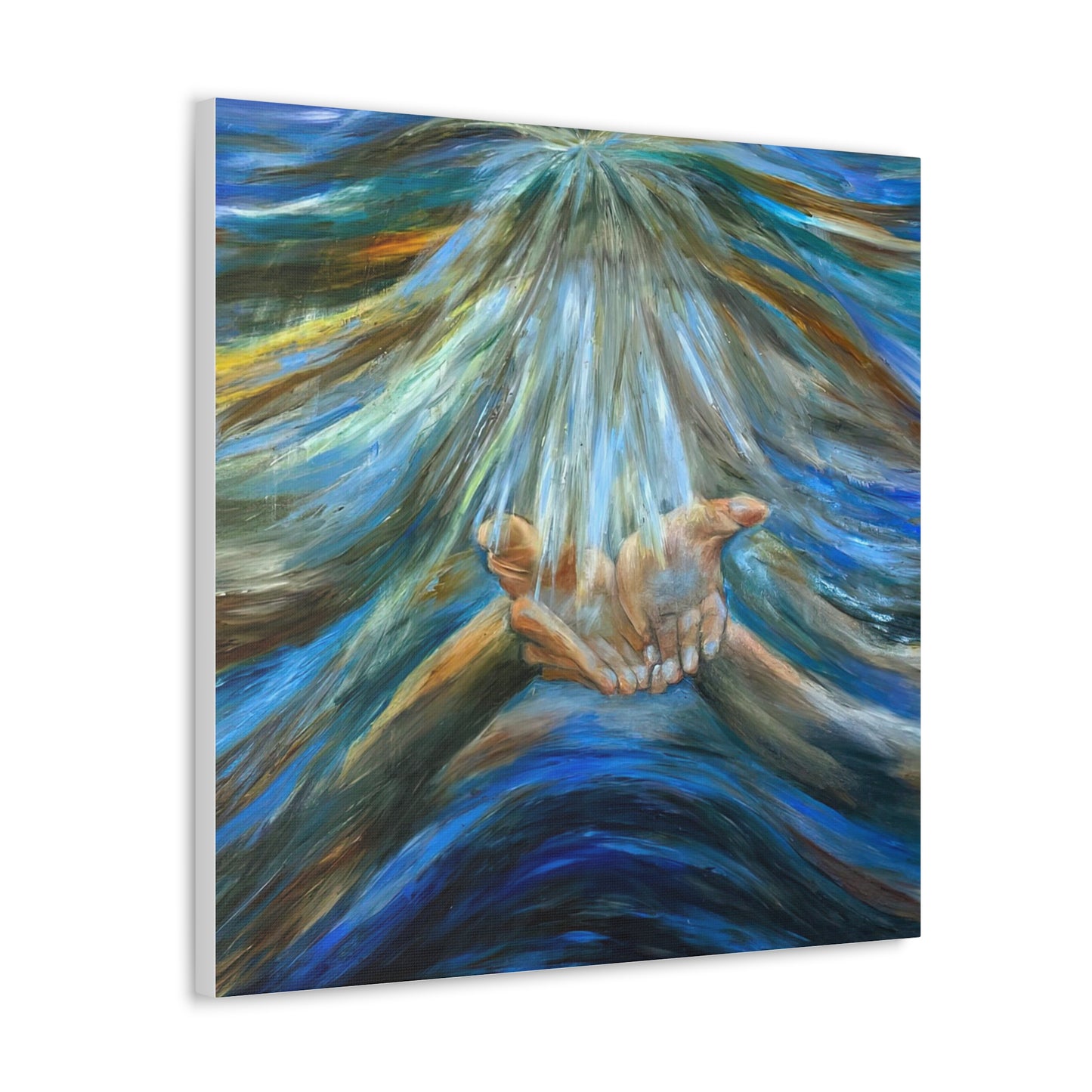 Reiki, Hands of Grace, Hands of Light, Creation, Spiritual, Religious Wall Art, Canvas Gallery Wraps, Wall Print Art Oil Painting,