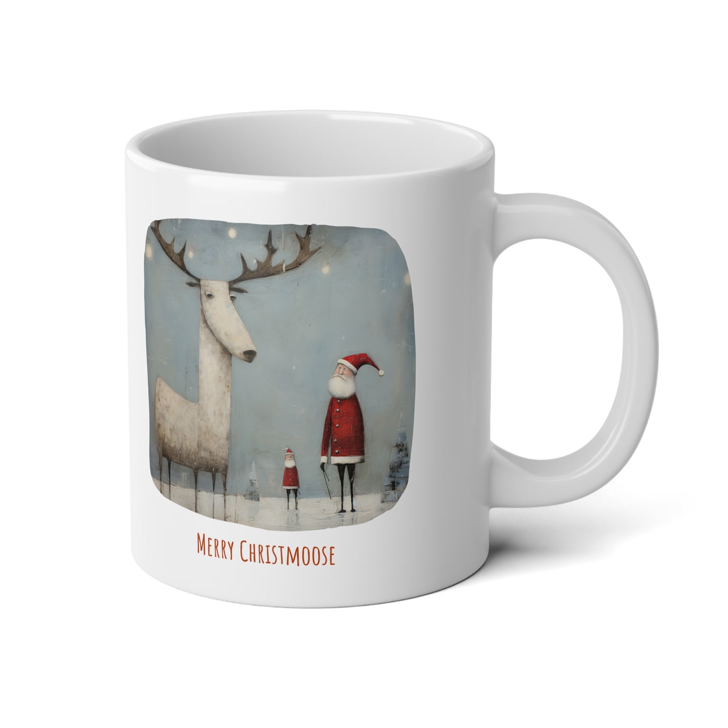 Merry Christmoose - Moose Christmas Gift Mug, Jumbo 20 oz Mug XL Size Mug- Moose Northern Christmas Gift