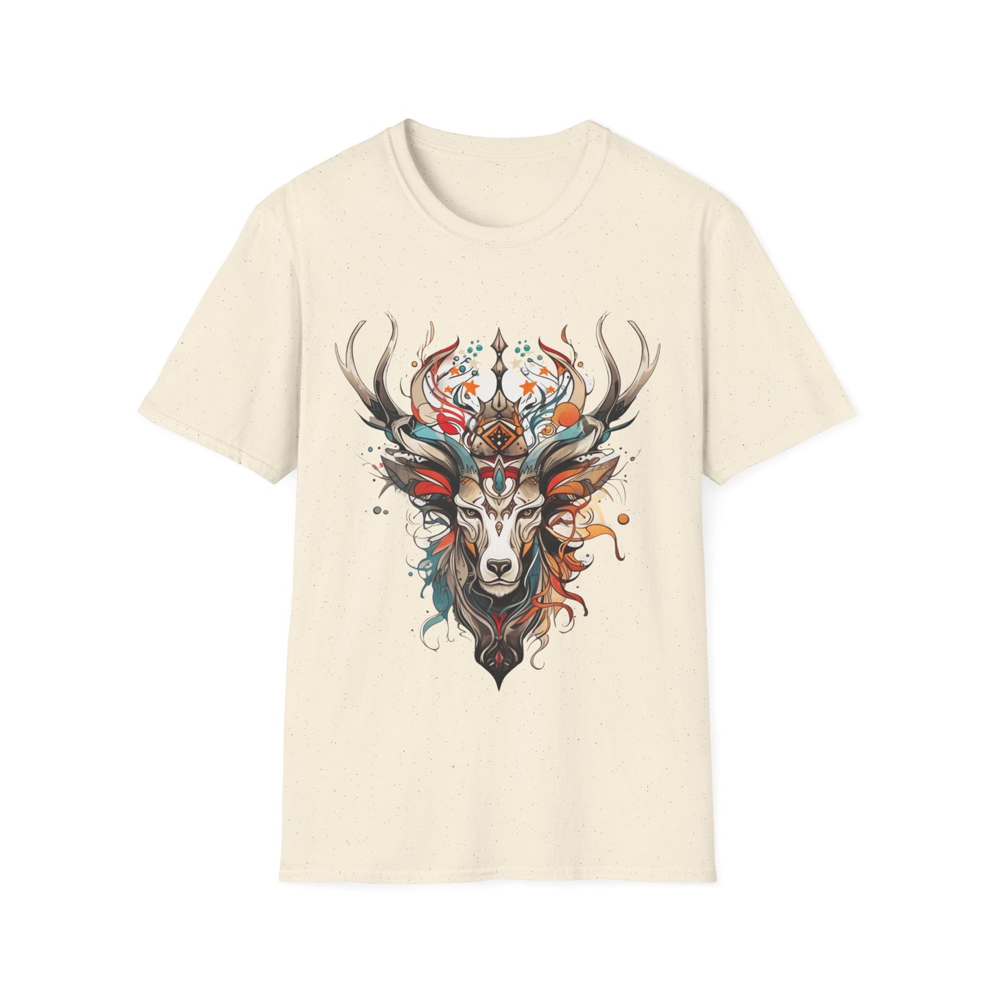 Tribal Reindeer Deer, Buck, Reindeer, Deer Medicine Shirt Mens Woman's Unisex Shirt, Softstyle T-Shirt Tee Teeshirt