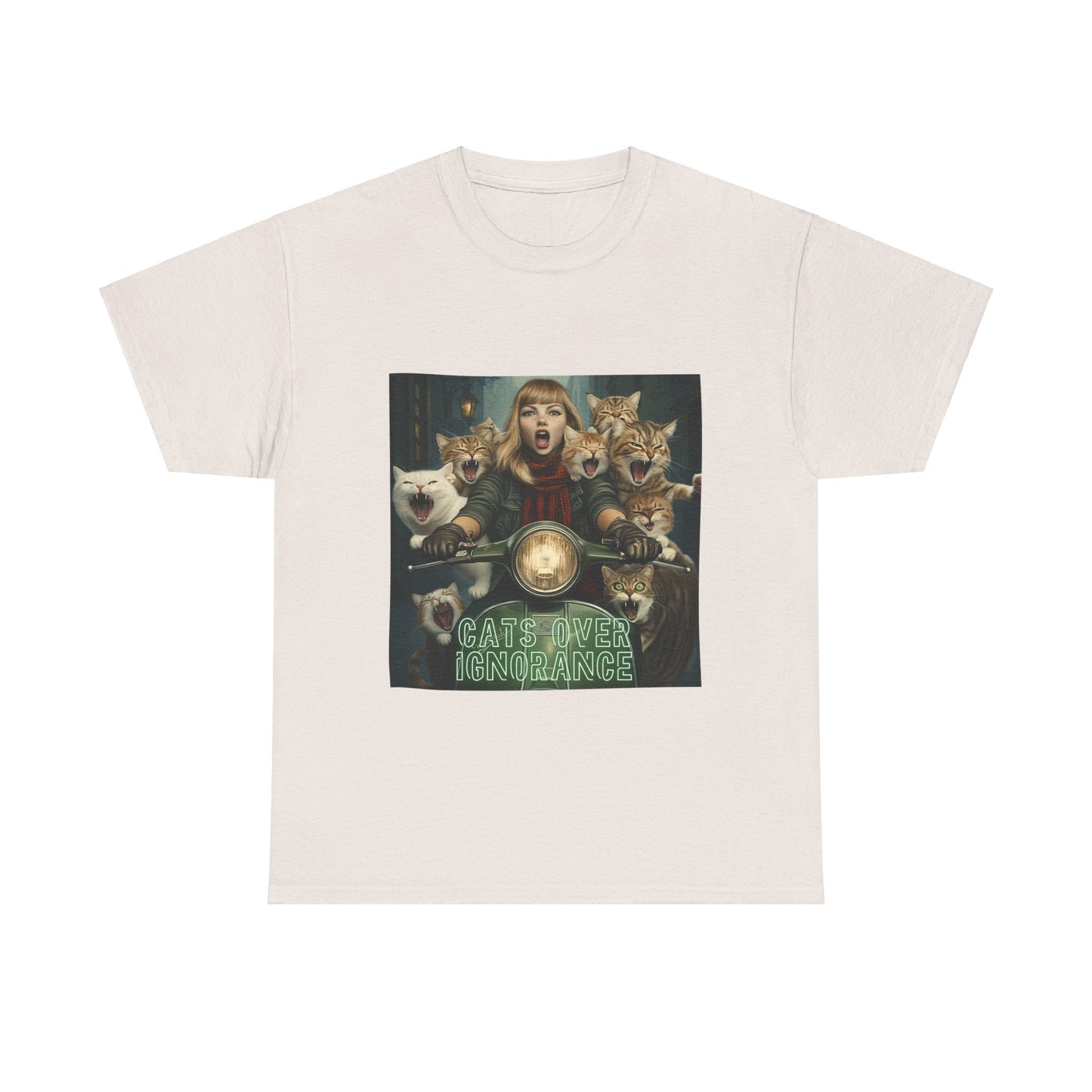 Childless Cat Lady Shirt - "Cats Over Ignorance" - Say NO to Ignorance - Unisex Heavy Cotton Tee
