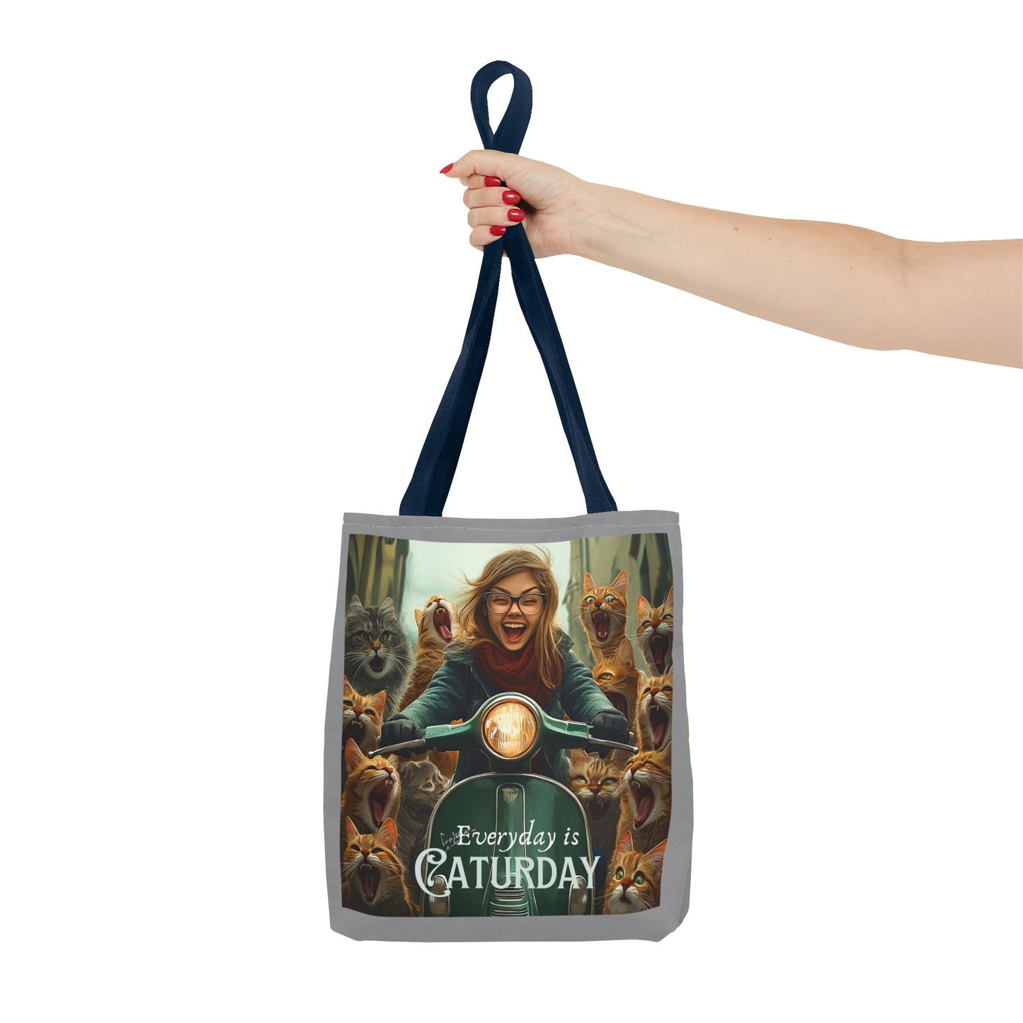 "Every Day is Caturday" Childless Cat Lady Tote Bag - Childless Cat Lady Tote Bag (AOP)