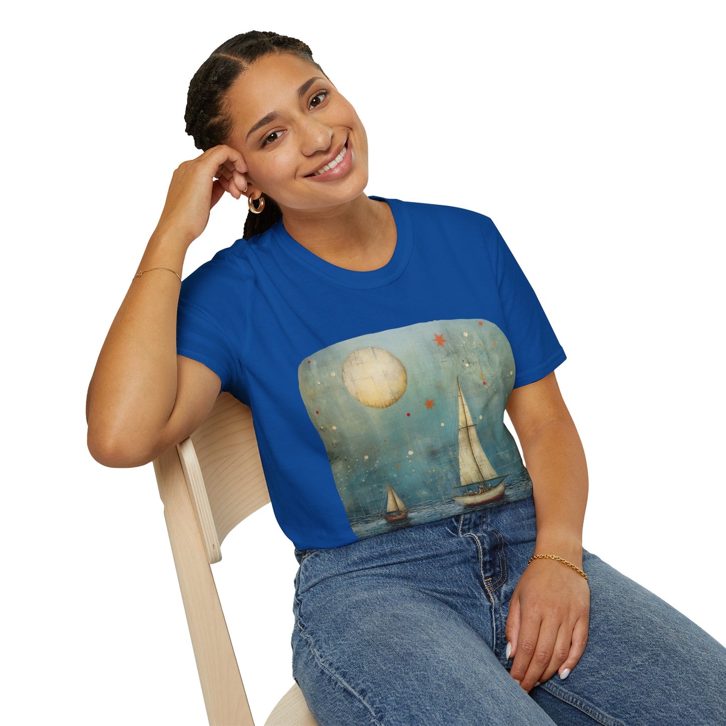 Nautical, Sailing Lover's Peaceful Seas Unisex Tee Shirt, T-Shirt Sailing Gift Softstyle T-Shirt Tee Teeshirt Nautical Florida Gift