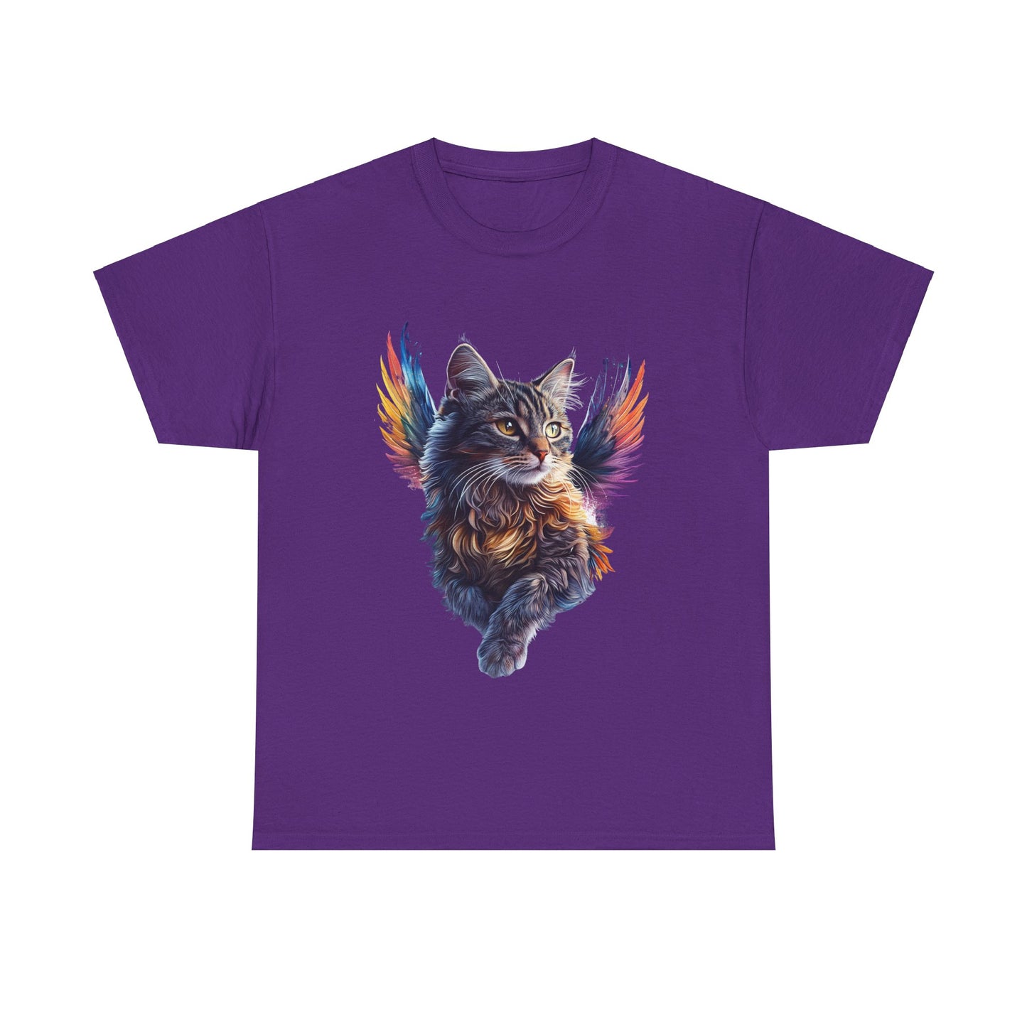 Angel Cat, Cat Memorial Cat with Angel Wings Graphic Tee- Cat Gift Unisex Heavy Cotton Tee T-Shirt