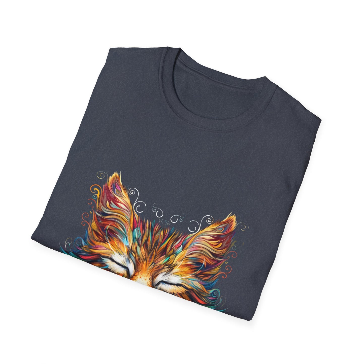 Chill Vibe Meditating Cat Shirt, Cat Lover's Graphic Tee Graphic Unisex T- Shirt, T-Shirt Cat Lovers Gift Softstyle T-Shirt Tee Teeshirt Stylized Cat
