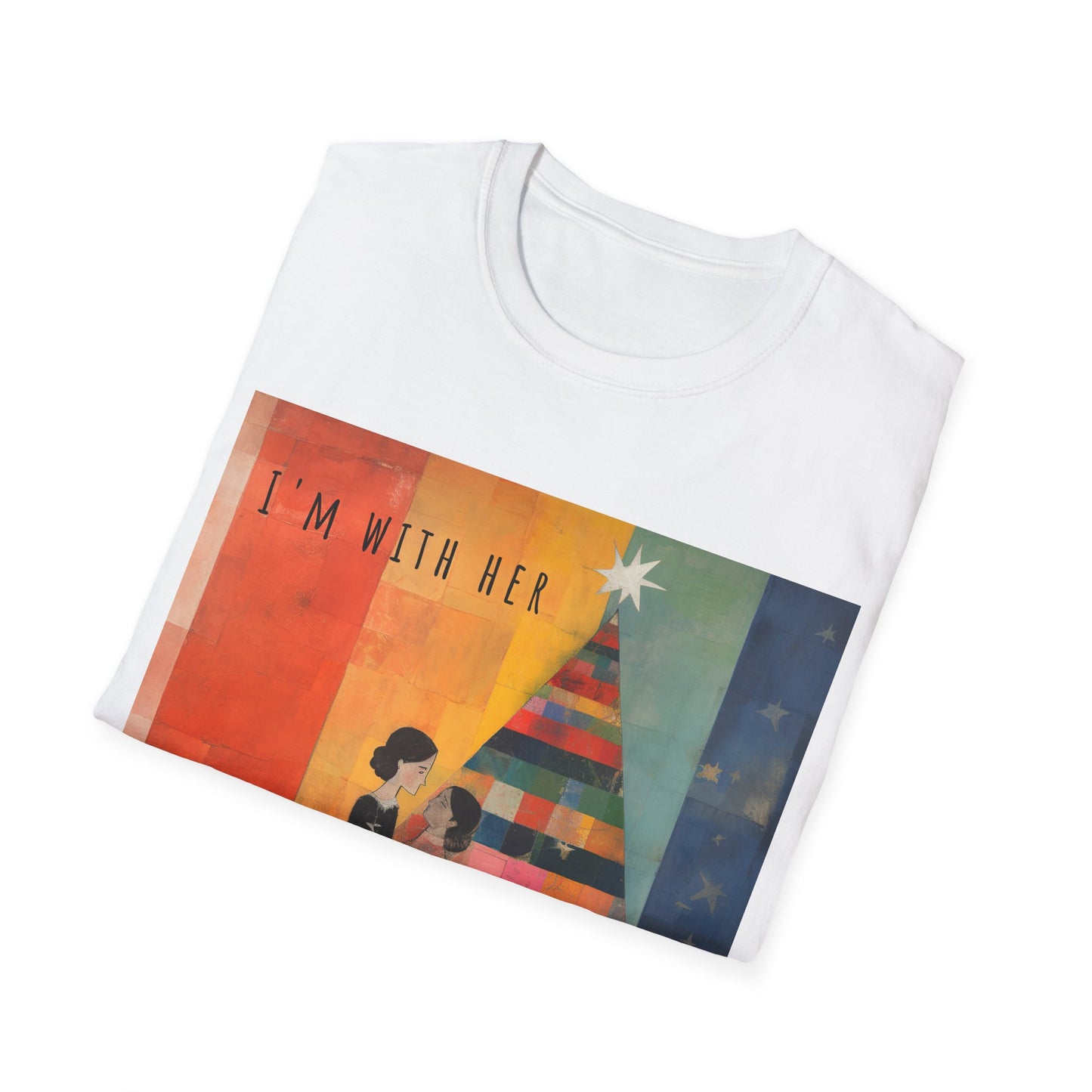 Pride Xmas - "I'm With Her" - Lesbian LGBTQ Christmas Pride Shirt Unisex Softstyle Teeshirt, T-Shirt, Gay Pride Gift, Many Colors