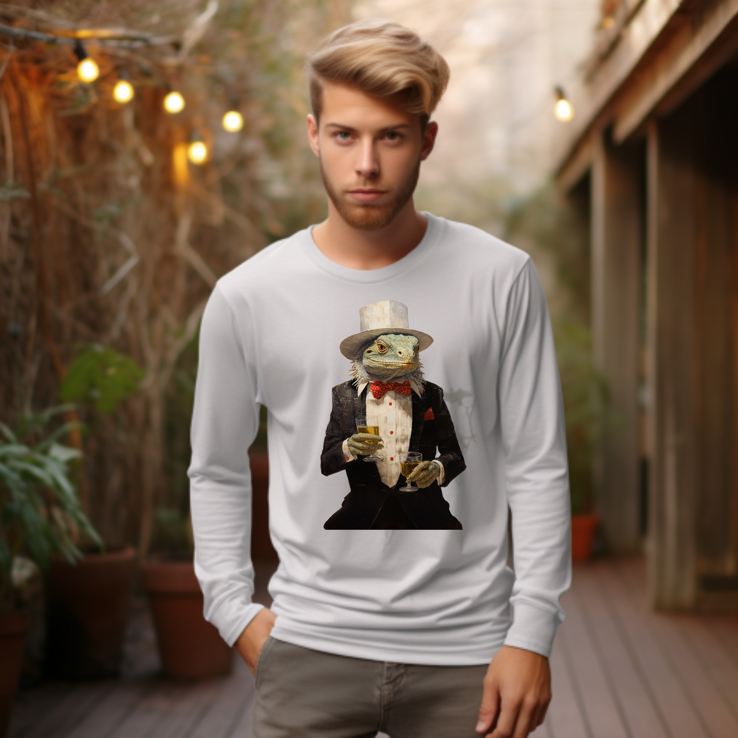 Cocktail Charlie, Drinking, Cocktails Iguana, Reptile Shirt, Drinking Celebration Gift, Bar Gift, Long Sleeve T-shirt Ultra Cotton Long Sleeve Tee T-Shirt