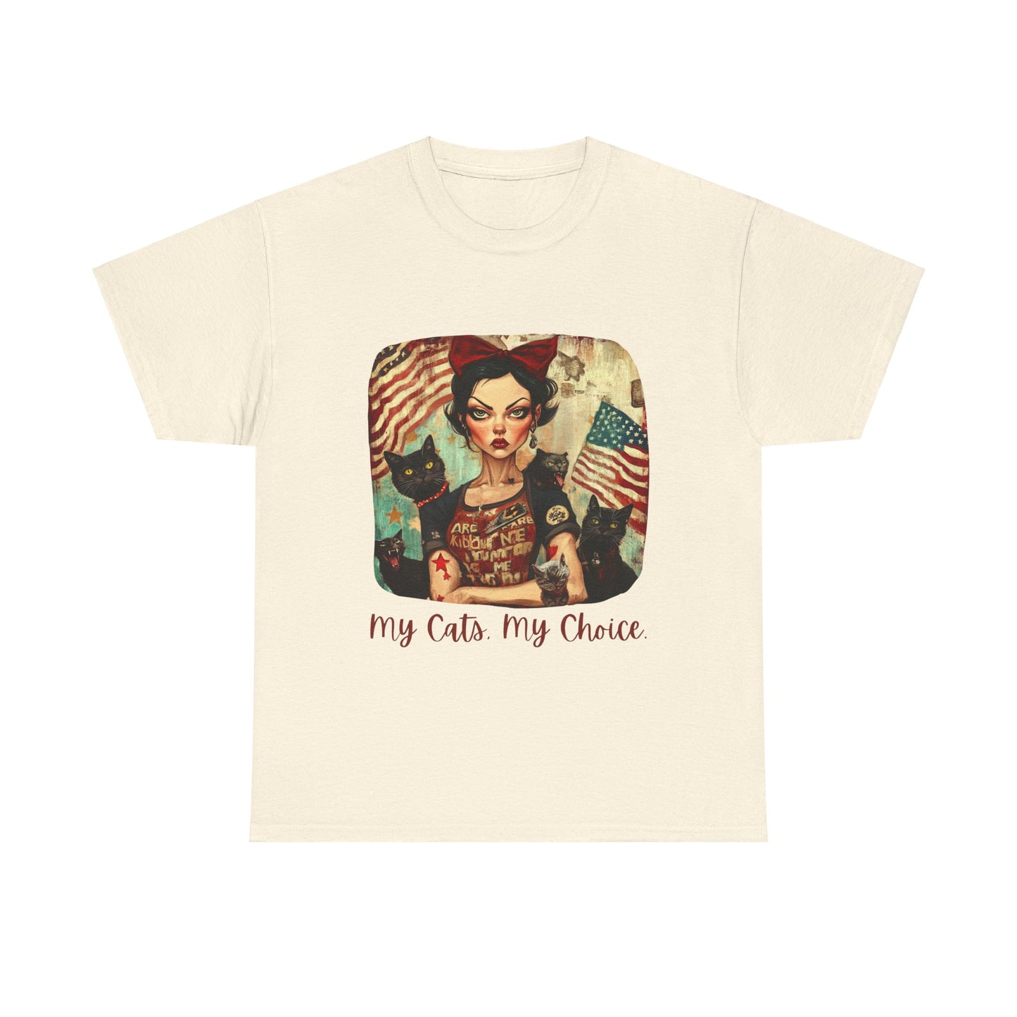 Childless Cat Lady Shirt - "My Cats My Choice" - Say NO to Ignorance- Unisex Heavy Cotton Tee