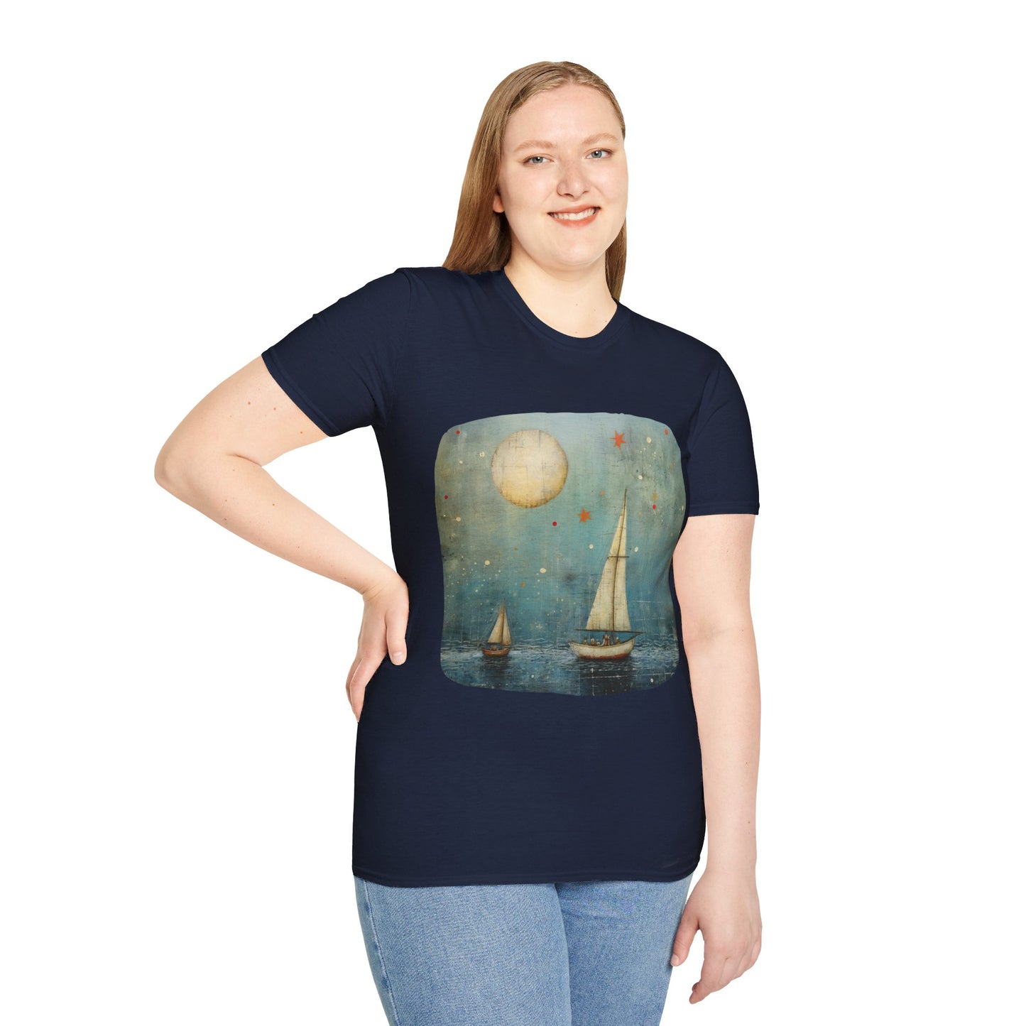 Nautical, Sailing Lover's Peaceful Seas Unisex Tee Shirt, T-Shirt Sailing Gift Softstyle T-Shirt Tee Teeshirt Nautical Florida Gift