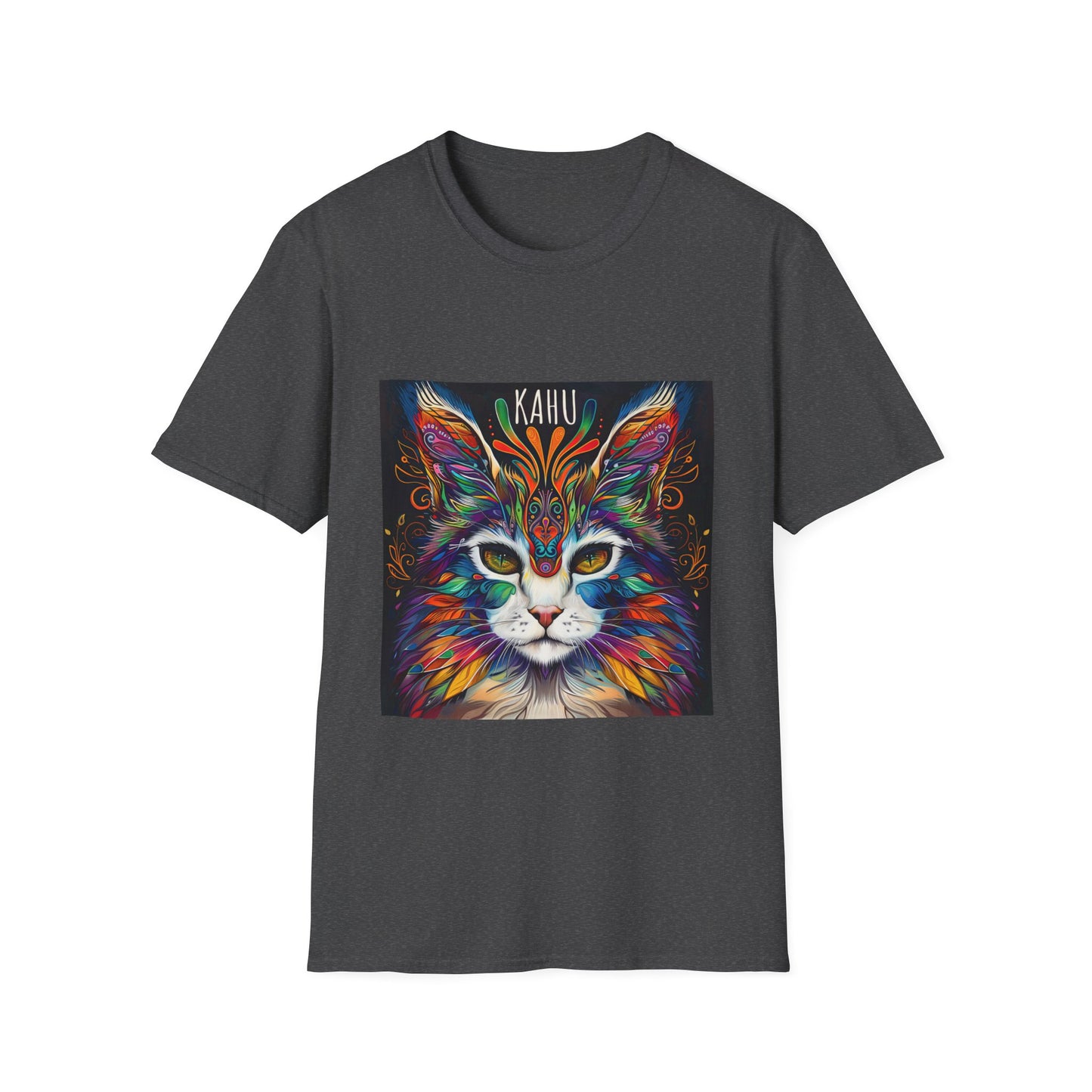 KAHU Cat Shirt, Cat Lover's Graphic Tee Graphic Unisex T- Shirt, T-Shirt Cat Lovers Gift Softstyle T-Shirt Tee Teeshirt Stylized Cat