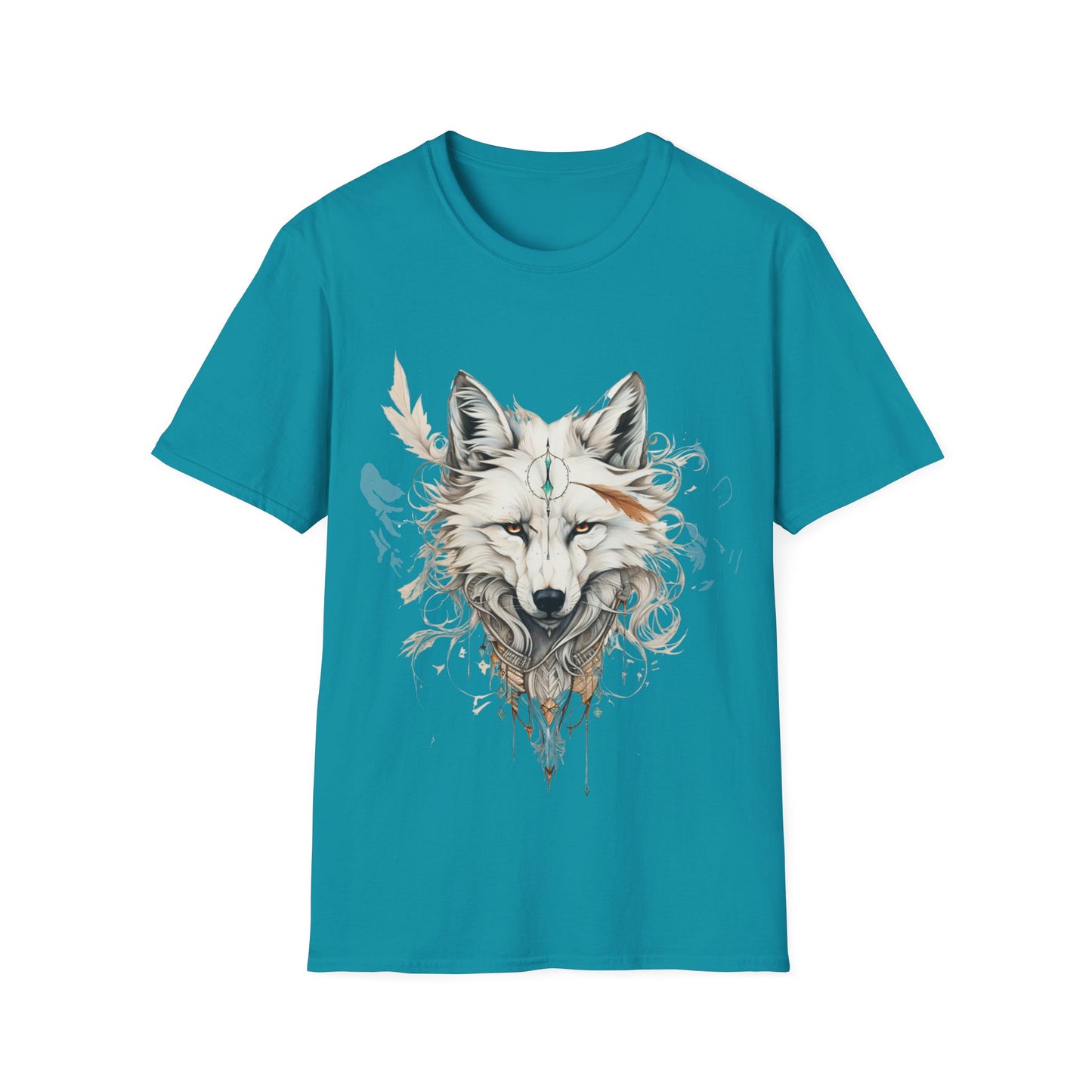 White Snow Fox Shirt, Fox Lover's Gift, Unisex Tee Shirt, T-Shirt Fox Totem Spirit Medicine Softstyle T-Shirt Tee Teeshirt White Fox