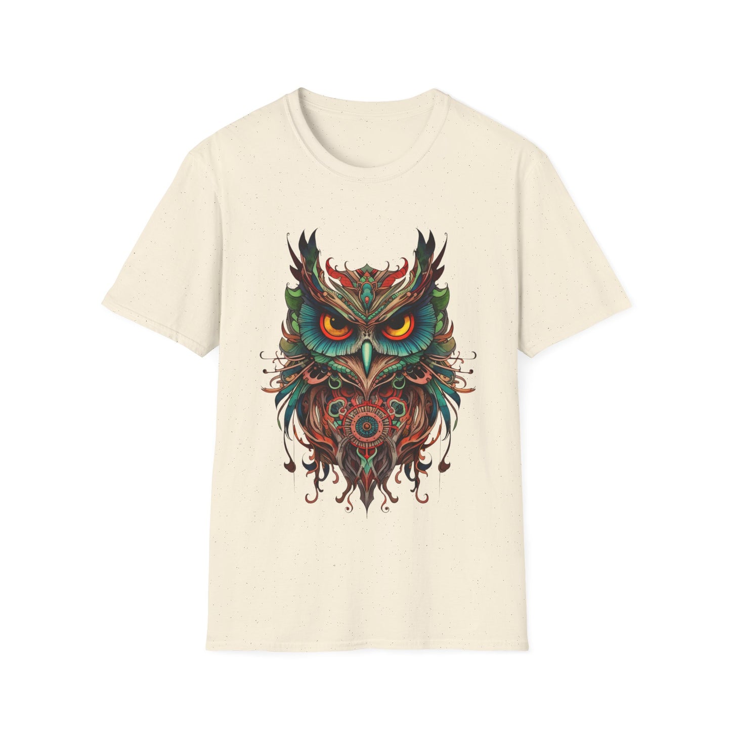 Jeweled Tone Owl, Owl Shirt, Barn Steampunk Owl Unisex Tee Shirt, T-Shirt Softstyle T-Shirt Tee Teeshirt
