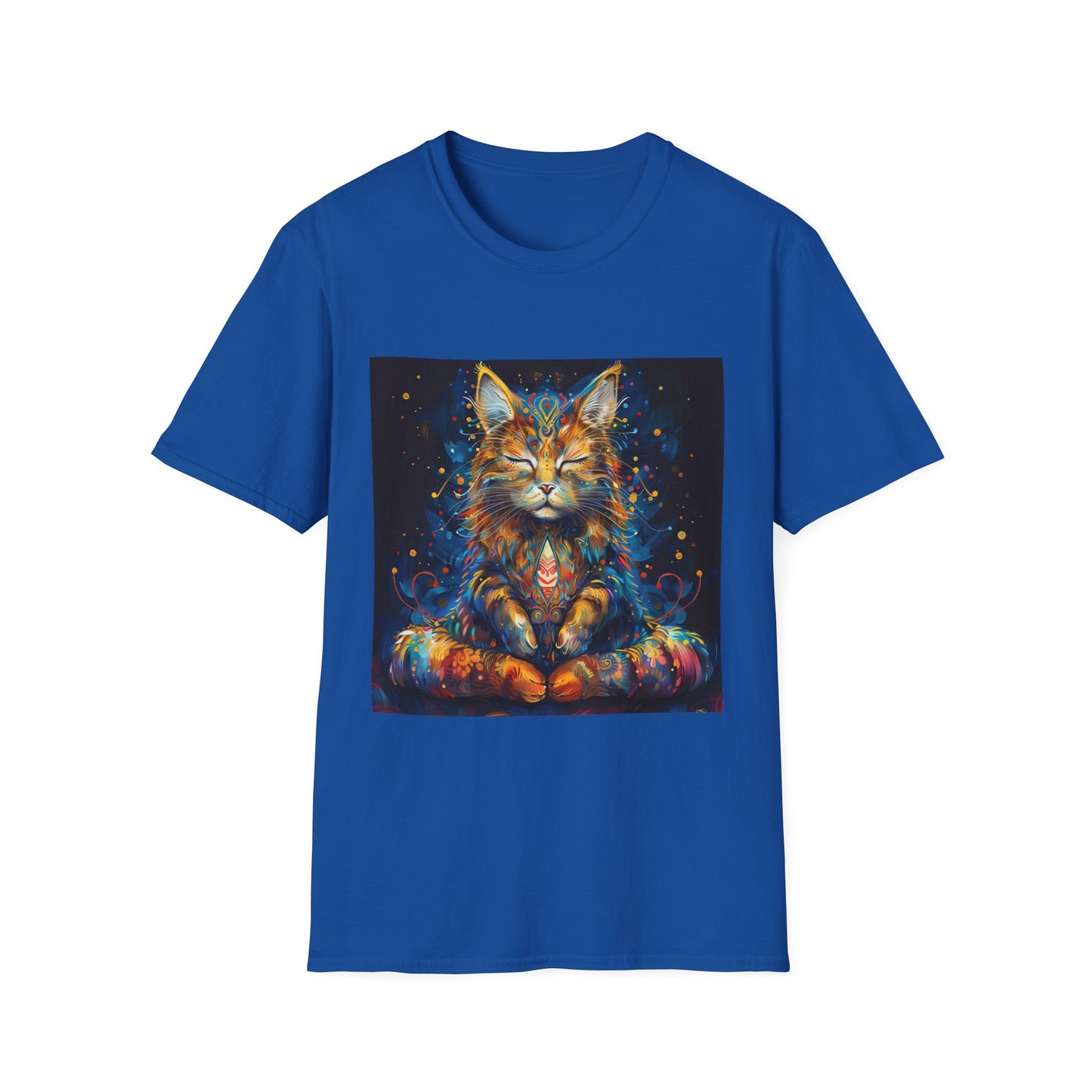 Zen Cat, Chill - Meditating Cat Shirt, Cat Lover's Graphic Tee Graphic Unisex T- Shirt, T-Shirt Cat Lovers Gift Softstyle T-Shirt Tee Teeshirt Stylized Cat