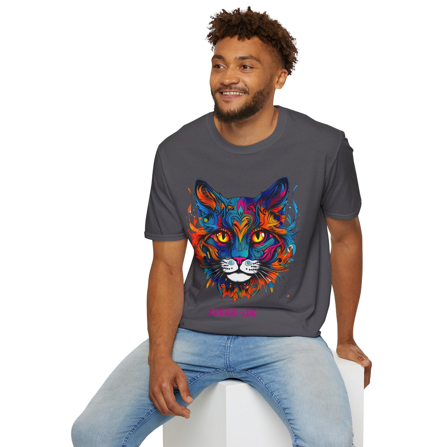 Pride - Purride Cat Shirt, Cat Lover's Christmas Gift Unisex Tee Shirt, T-Shirt Cat Lovers Gift Softstyle T-Shirt Tee Teeshirt LGBTQ+ Gift